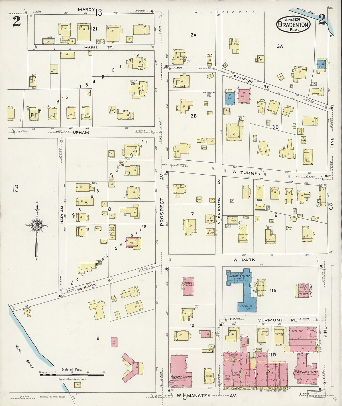 Bradentown, Manatee County, Florida 1926 (Sheet 2) by Relic Map Company