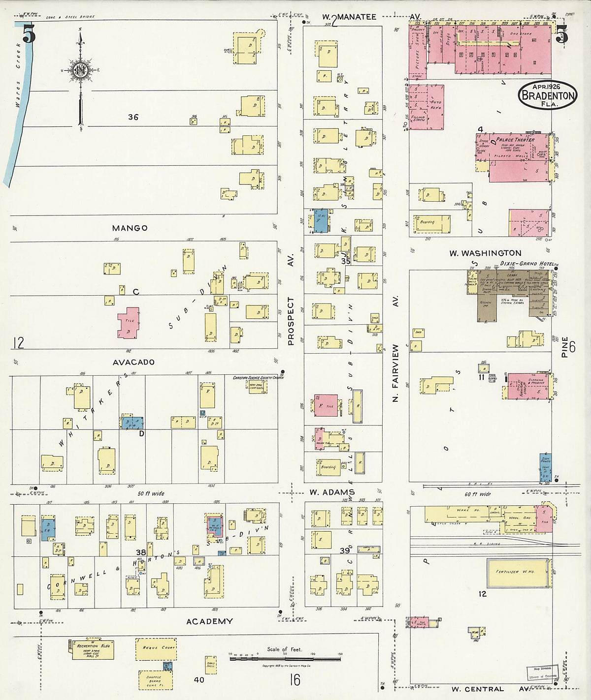 Bradentown, Manatee County, Florida 1926 (Sheet 5) by Relic Map Company