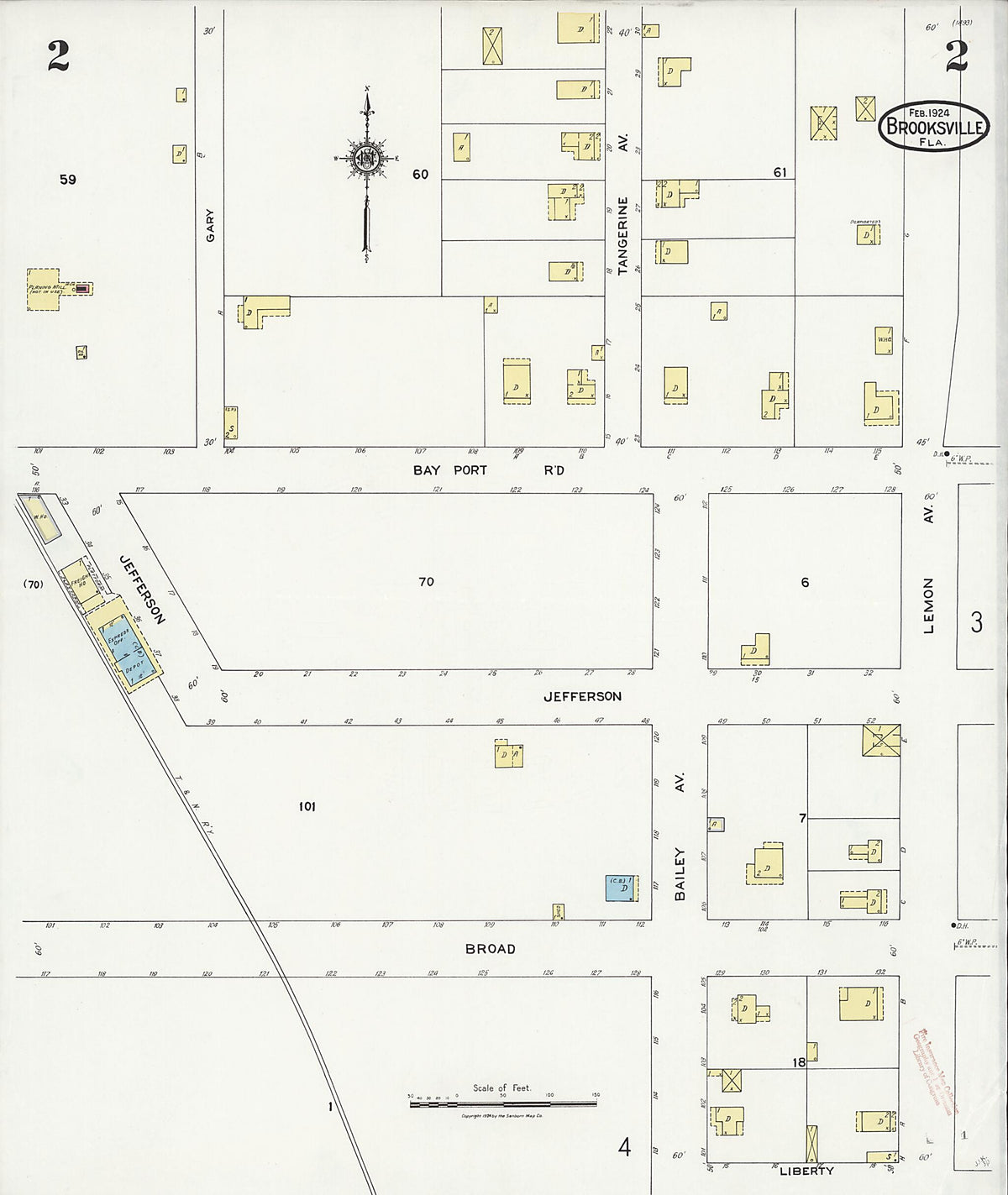Brooksville, Hernando County, Florida 1924 (Sheet 2 of 4) by Relic Map Company