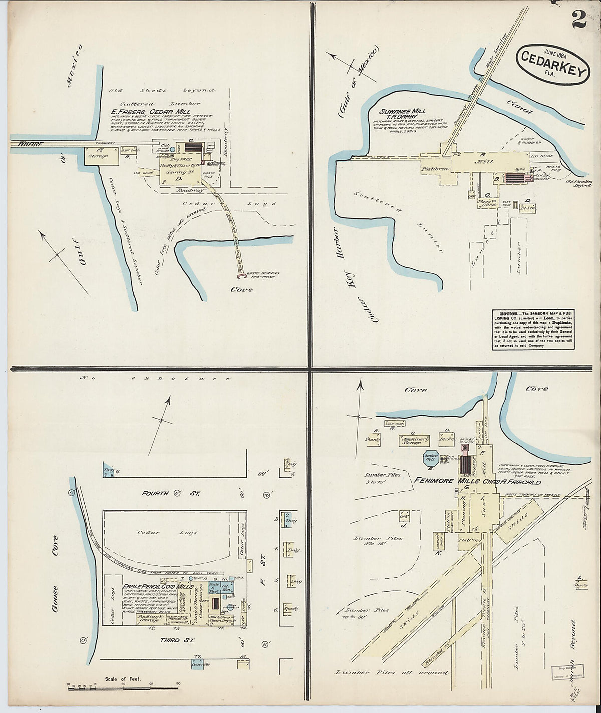 Cedar Key, Levy County, Florida 1884 (Sheet 2 of 2) by Relic Map Company