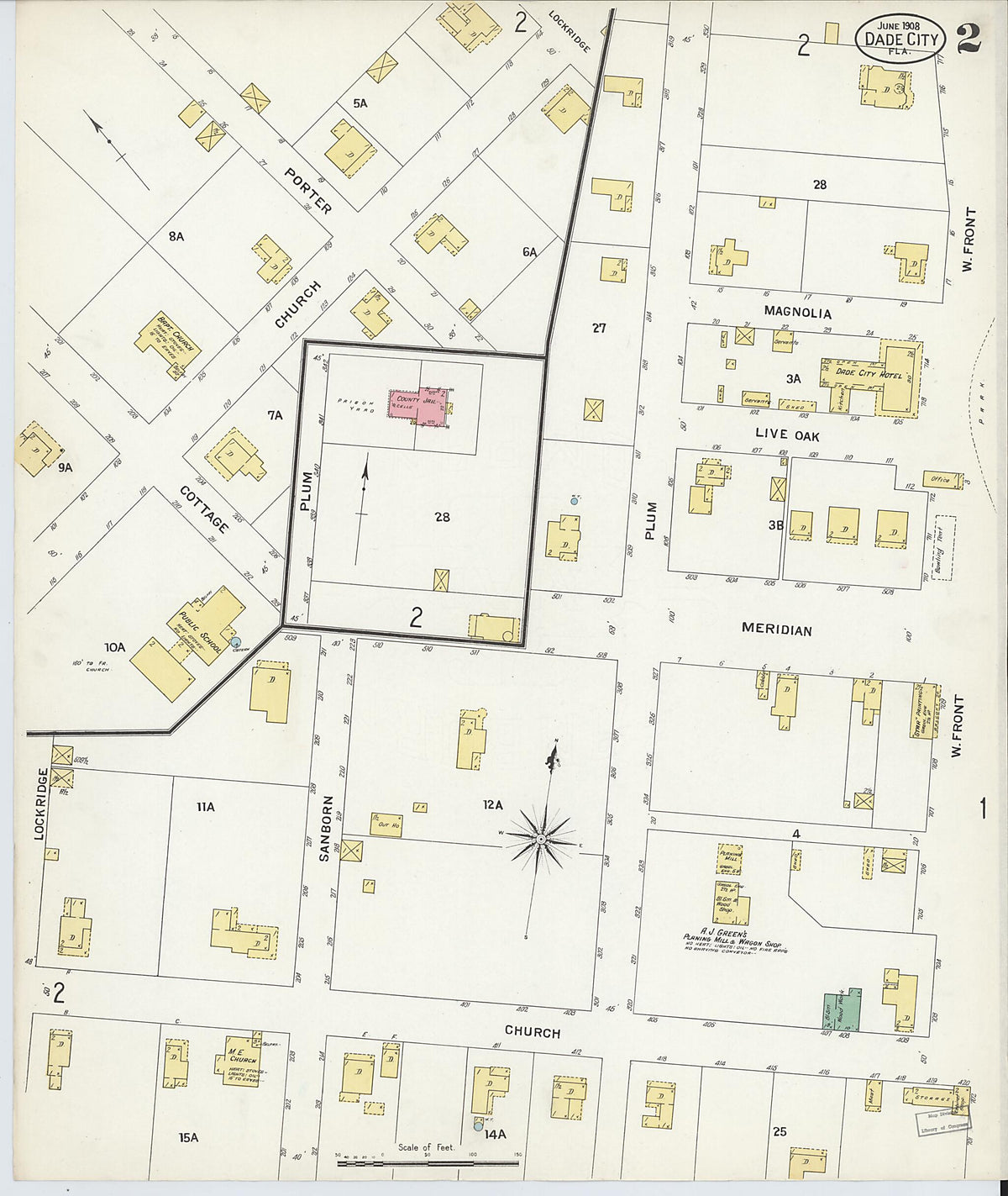 Dade City, Pasco County, Florida 1908 (Sheet 2 of 2) by Relic Map Company