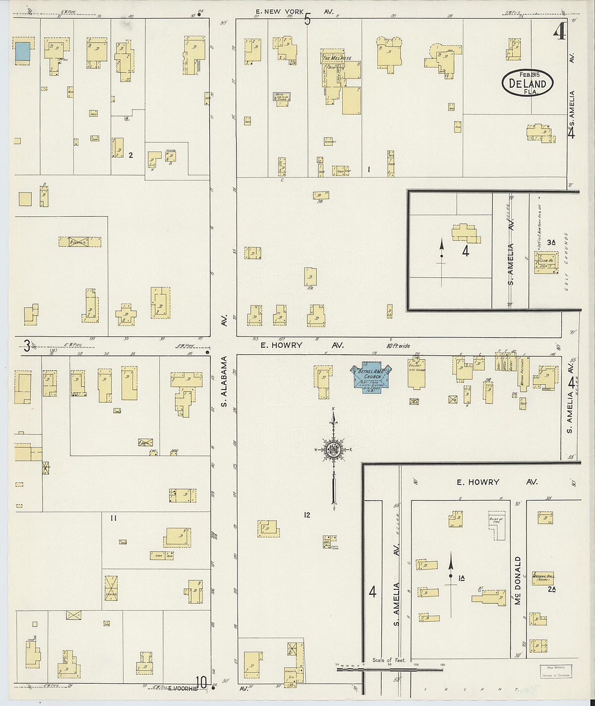 De Land, Volusia County, Florida 1915 (Sheet 4 of 12) by Relic Map Company