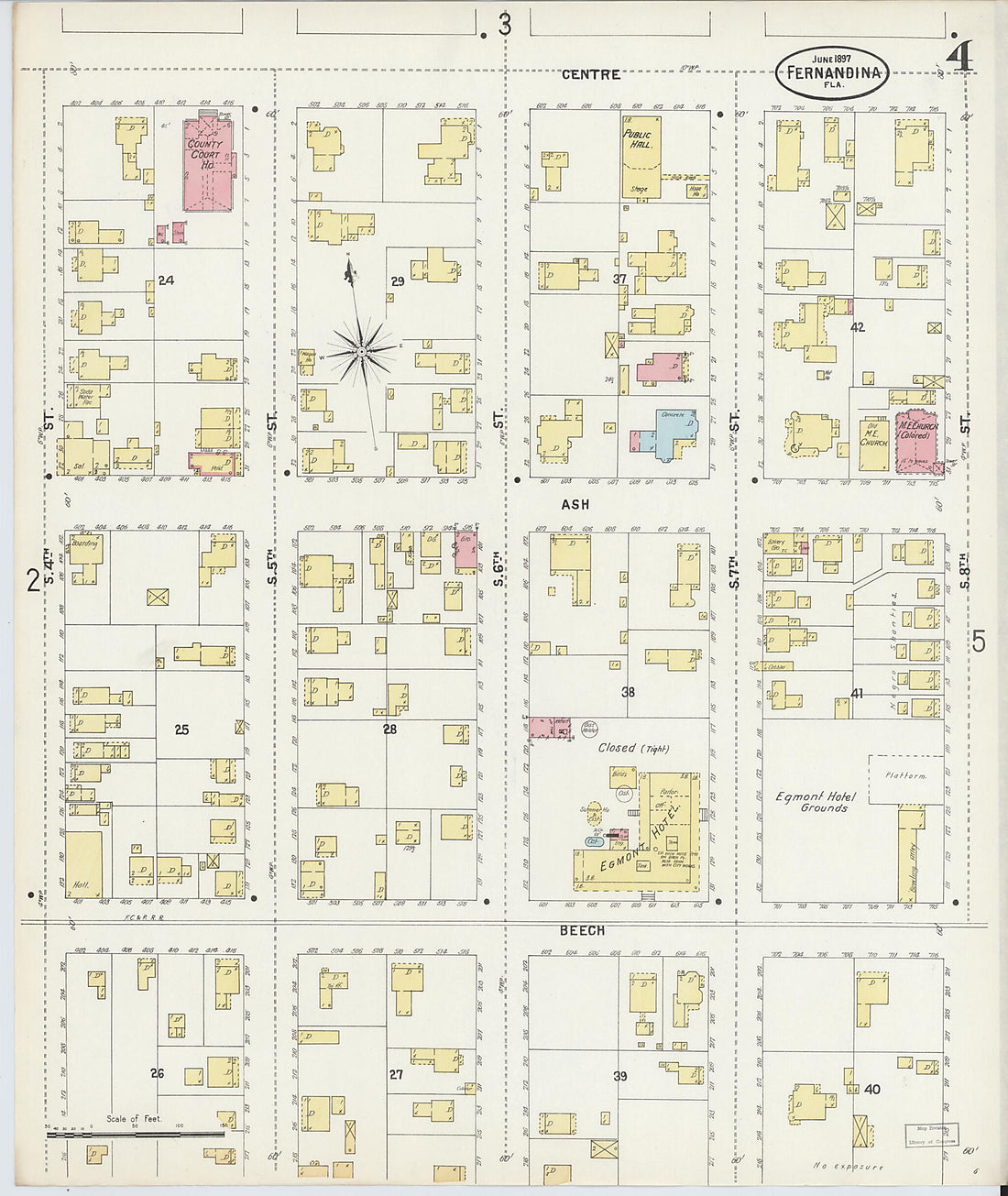 This old map of Fernandina, Nassau County, Florida was created by Sanborn Map Company in 1897