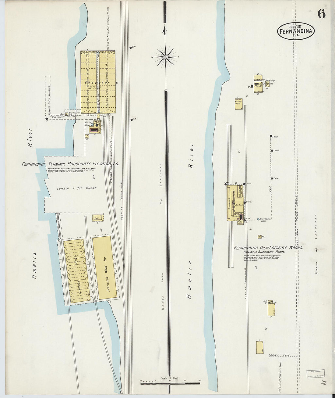 This old map of Fernandina, Nassau County, Florida was created by Sanborn Map Company in 1897