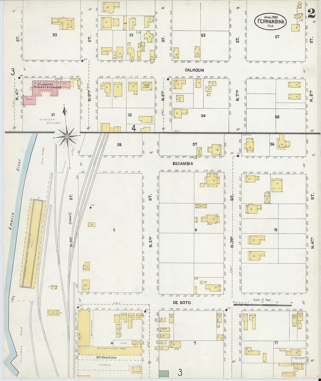 This old map of Fernandina, Nassau County, Florida was created by Sanborn Map Company in 1903