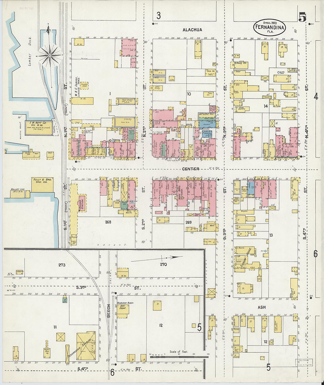 This old map of Fernandina, Nassau County, Florida was created by Sanborn Map Company in 1903