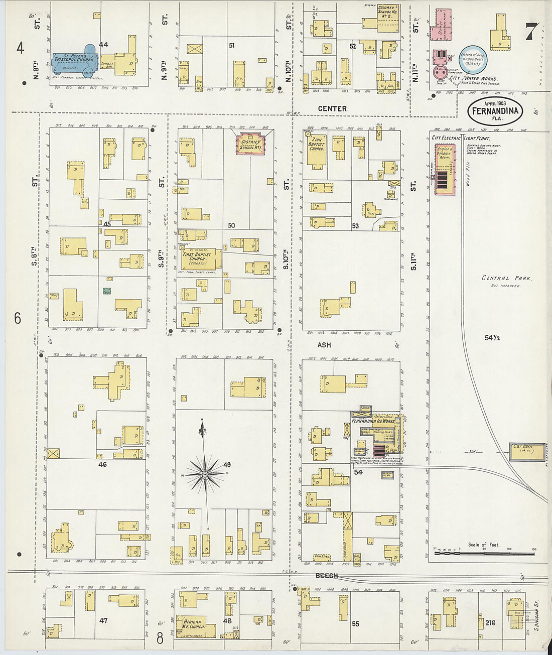 This old map of Fernandina, Nassau County, Florida was created by Sanborn Map Company in 1903