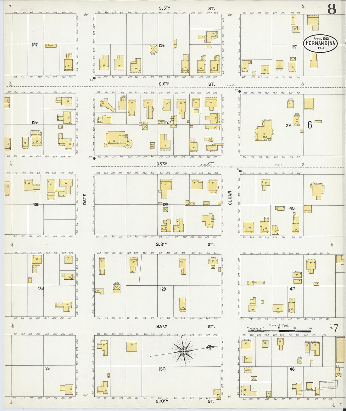 This old map of Fernandina, Nassau County, Florida was created by Sanborn Map Company in 1903