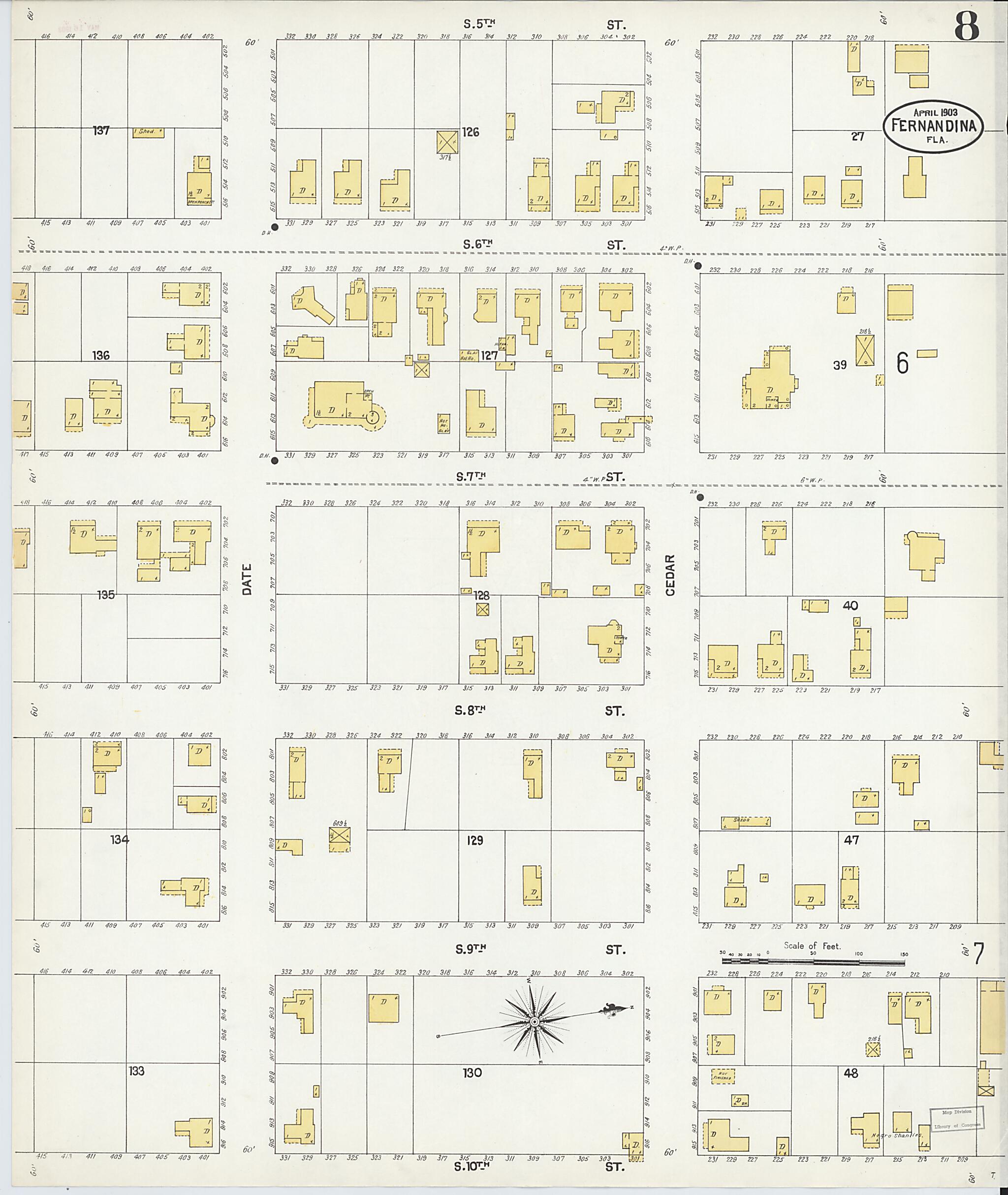 This old map of Fernandina, Nassau County, Florida was created by Sanborn Map Company in 1903