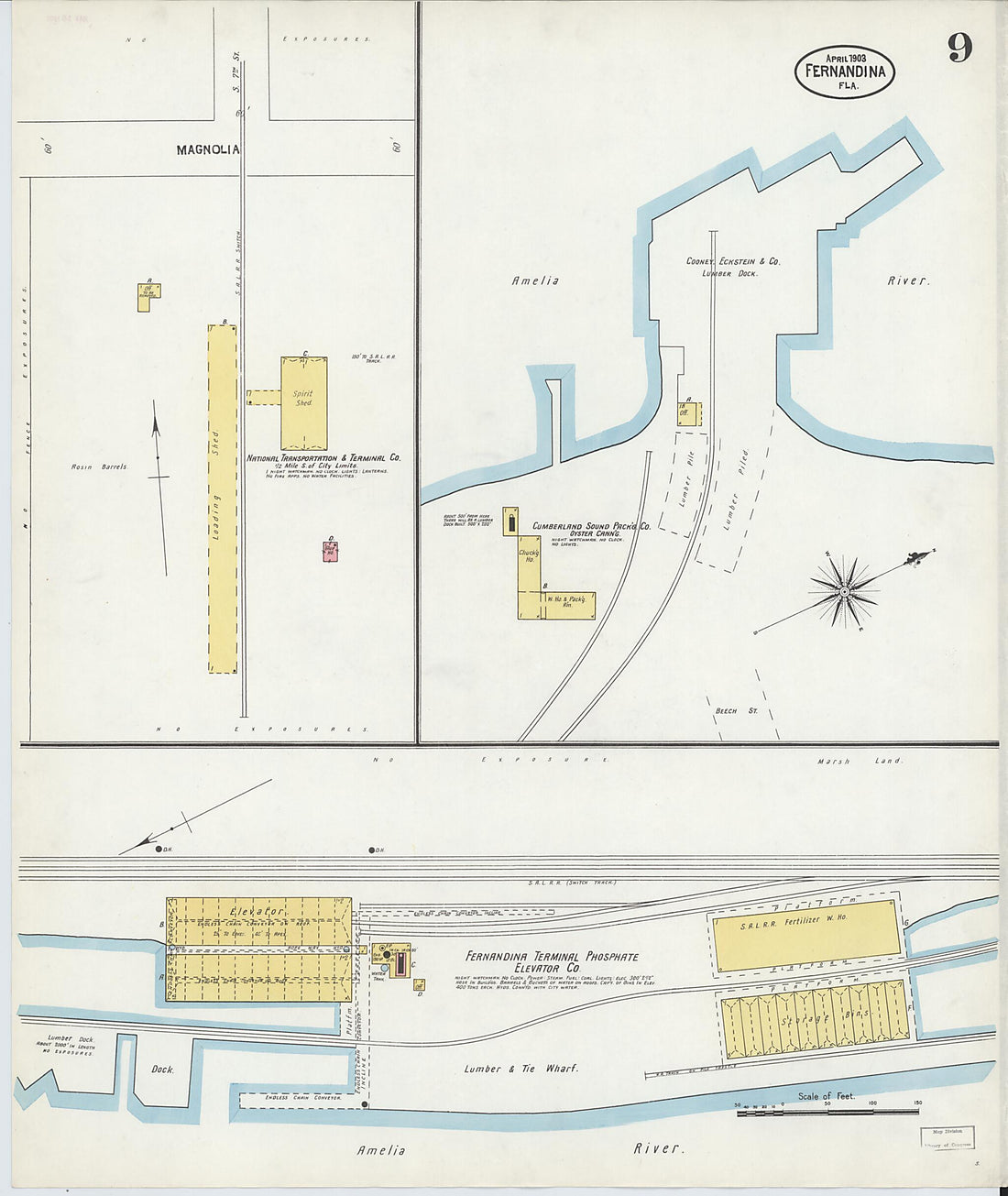 This old map of Fernandina, Nassau County, Florida was created by Sanborn Map Company in 1903