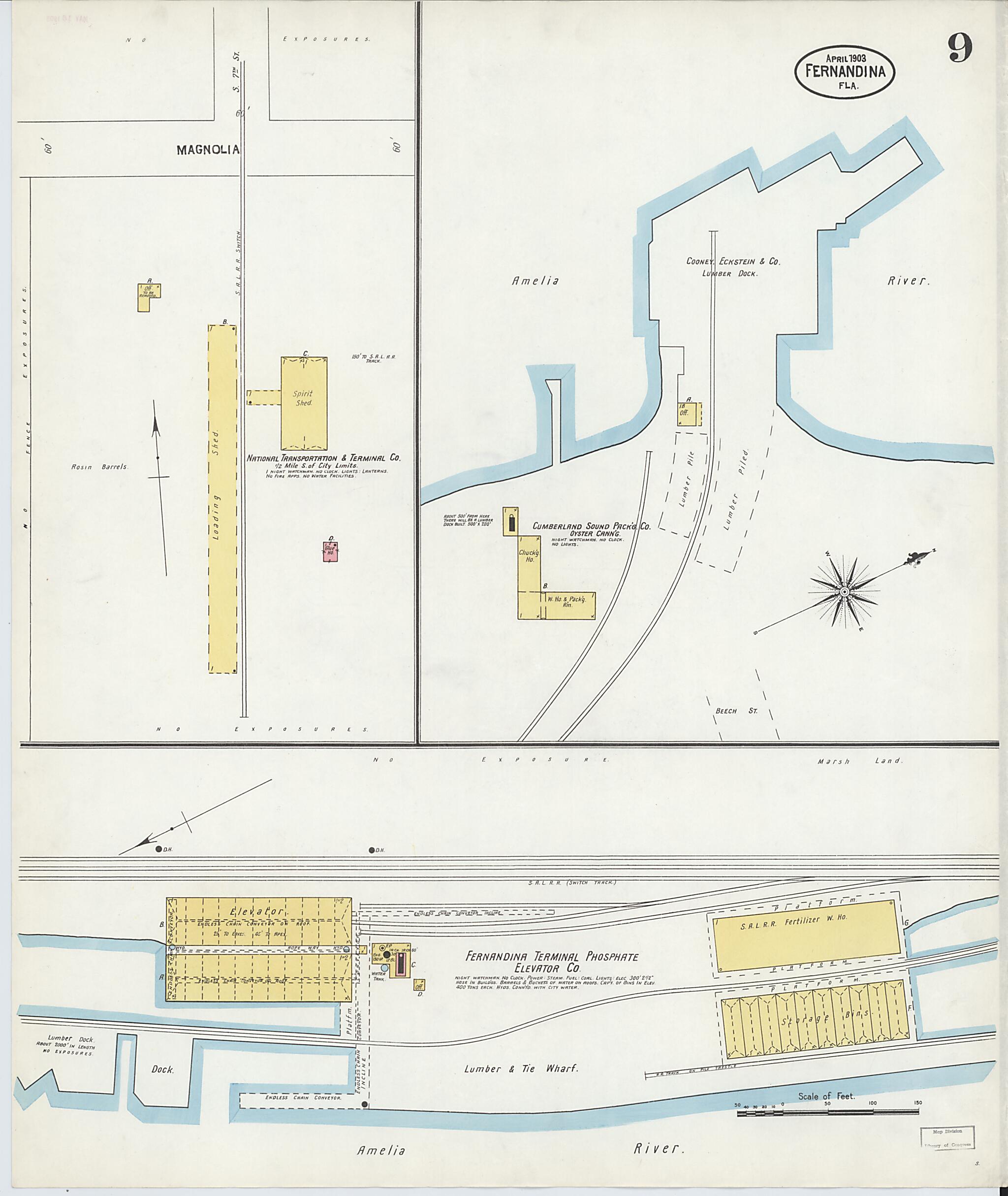 This old map of Fernandina, Nassau County, Florida was created by Sanborn Map Company in 1903