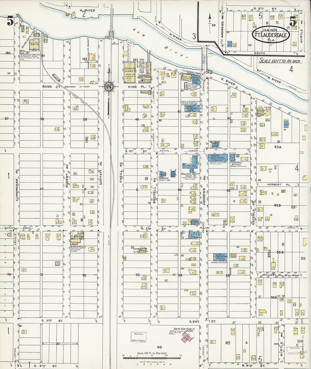 Fort Lauderdale, Broward County, Florida 1924 (Sheet 5 of 8) by Relic Map Company