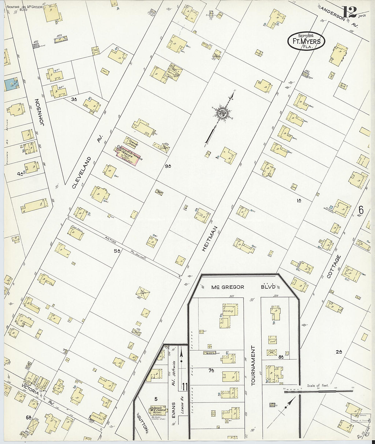 Fort Myers, Lee County, Florida 1914 (Sheet 12 of 12) by Relic Map Company