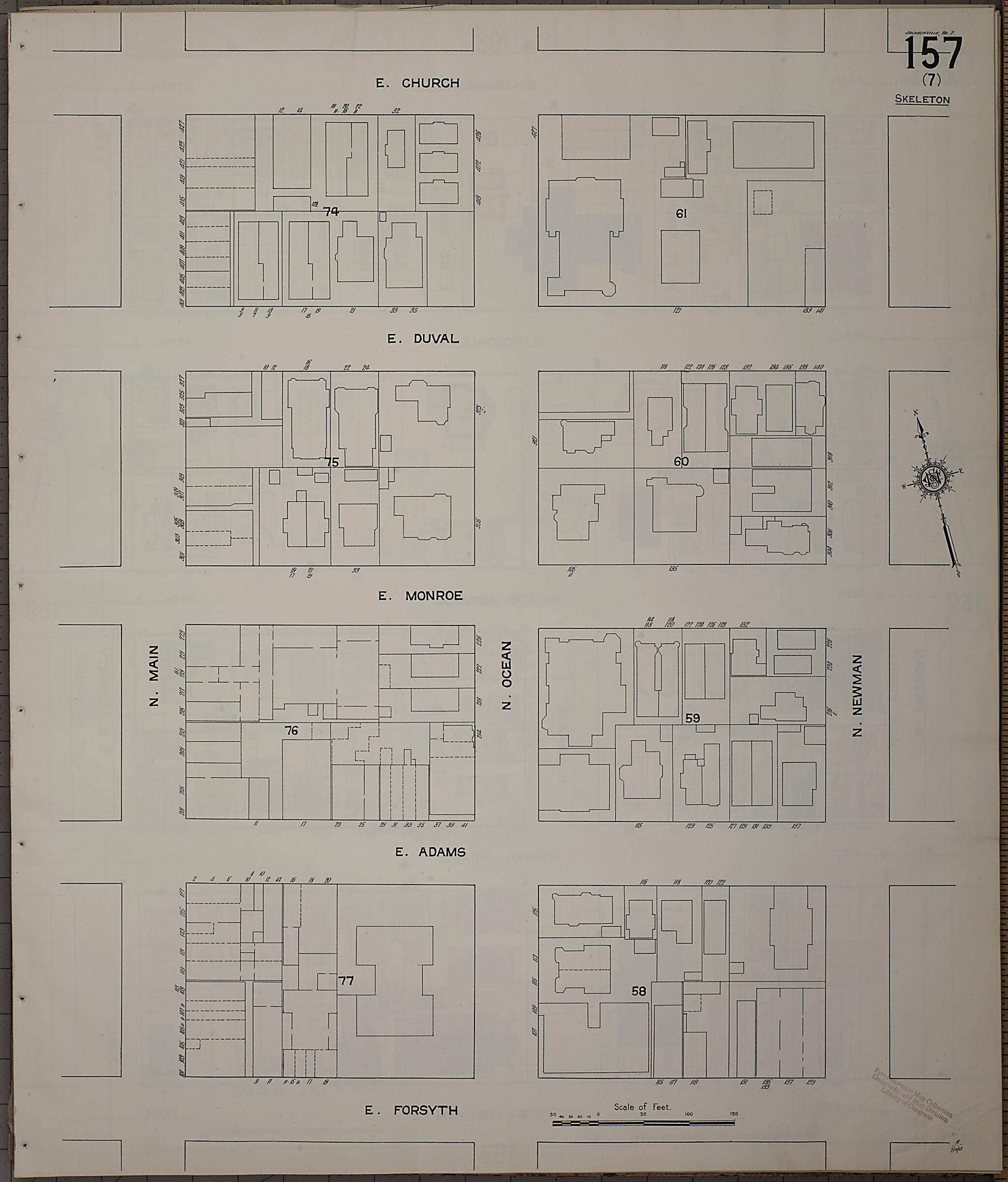 This old map of Jacksonville, Duval County, Florida was created by Sanborn Map Company in 1913