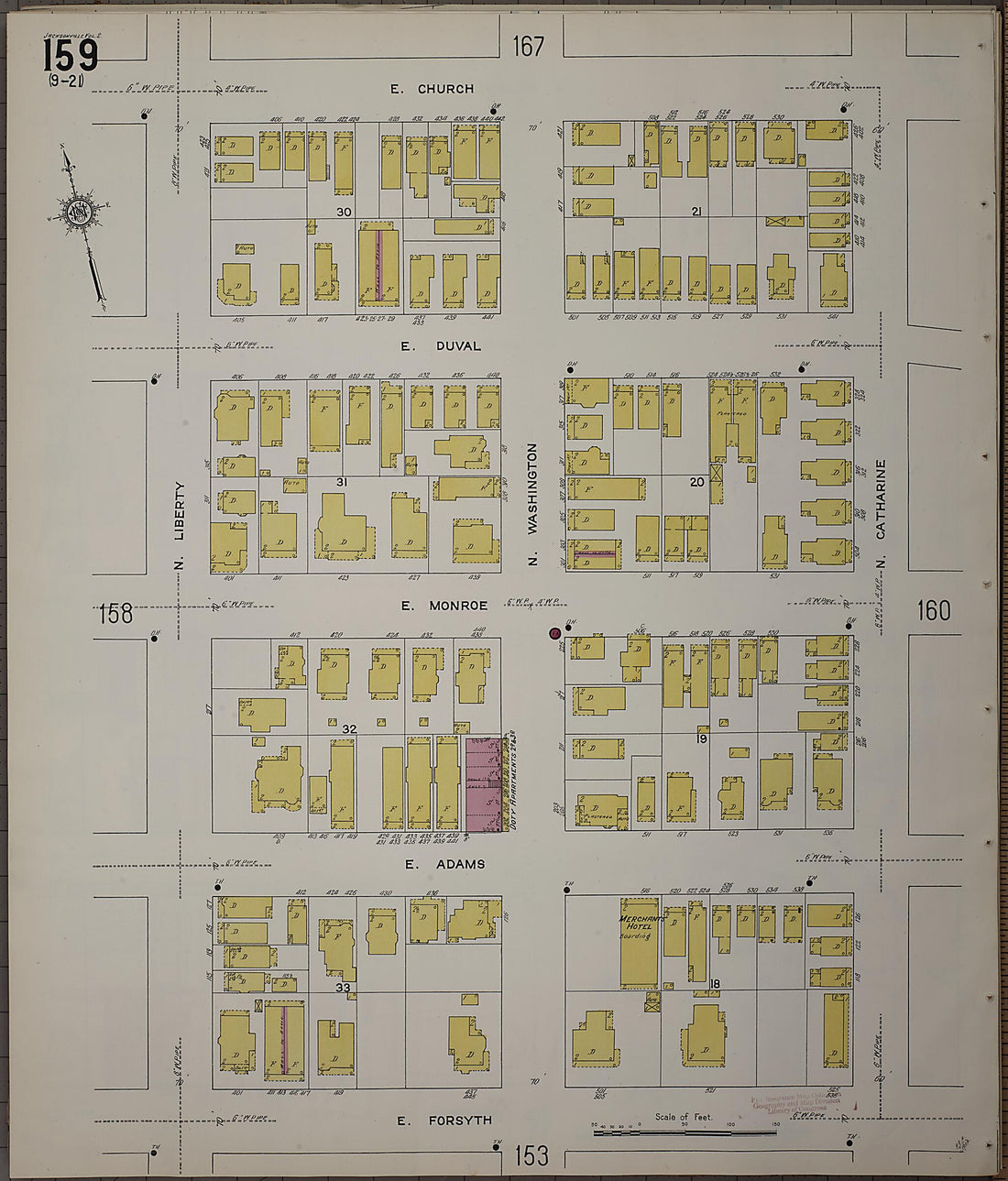 This old map of Jacksonville, Duval County, Florida was created by Sanborn Map Company in 1913