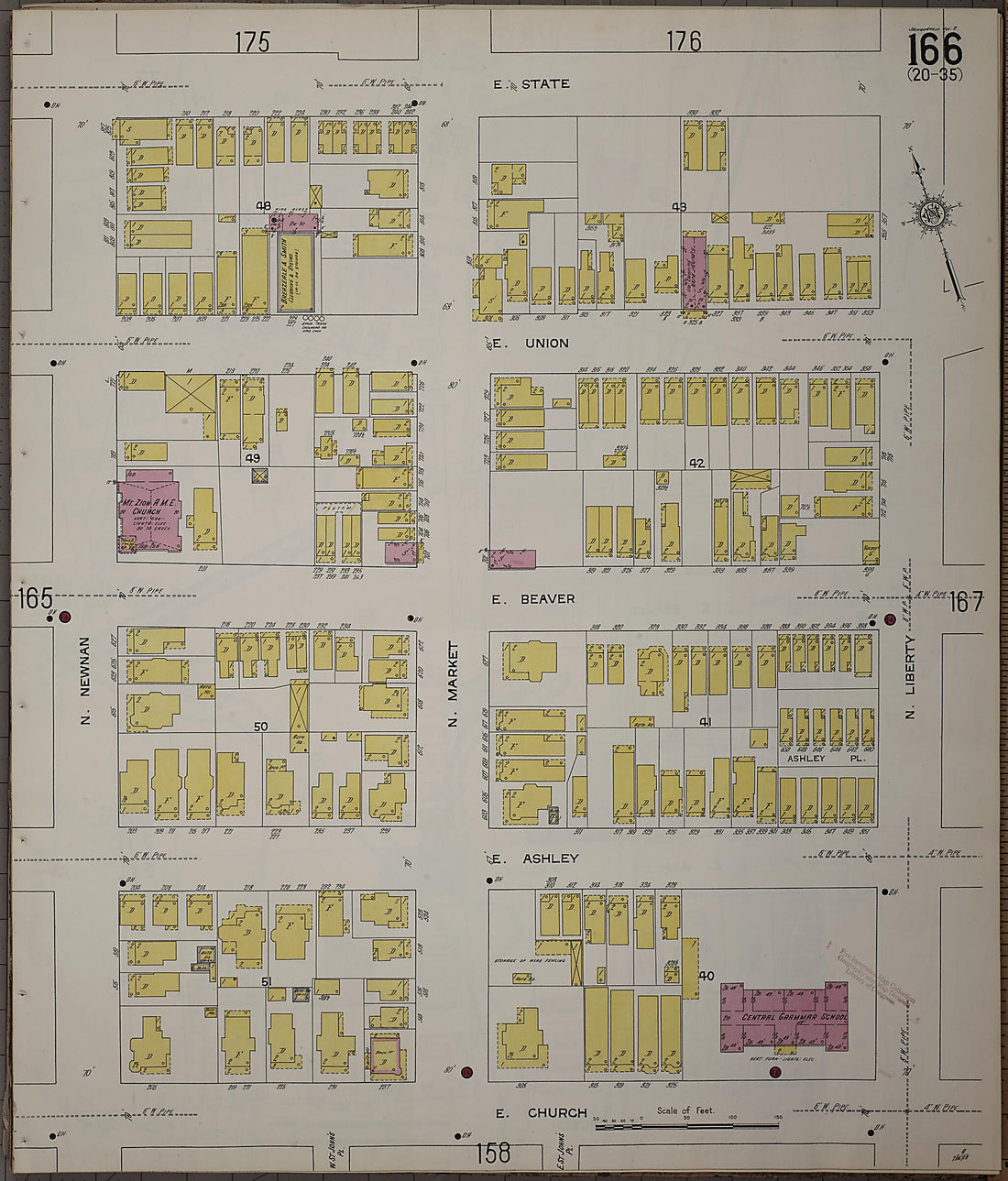 This old map of Jacksonville, Duval County, Florida was created by Sanborn Map Company in 1913