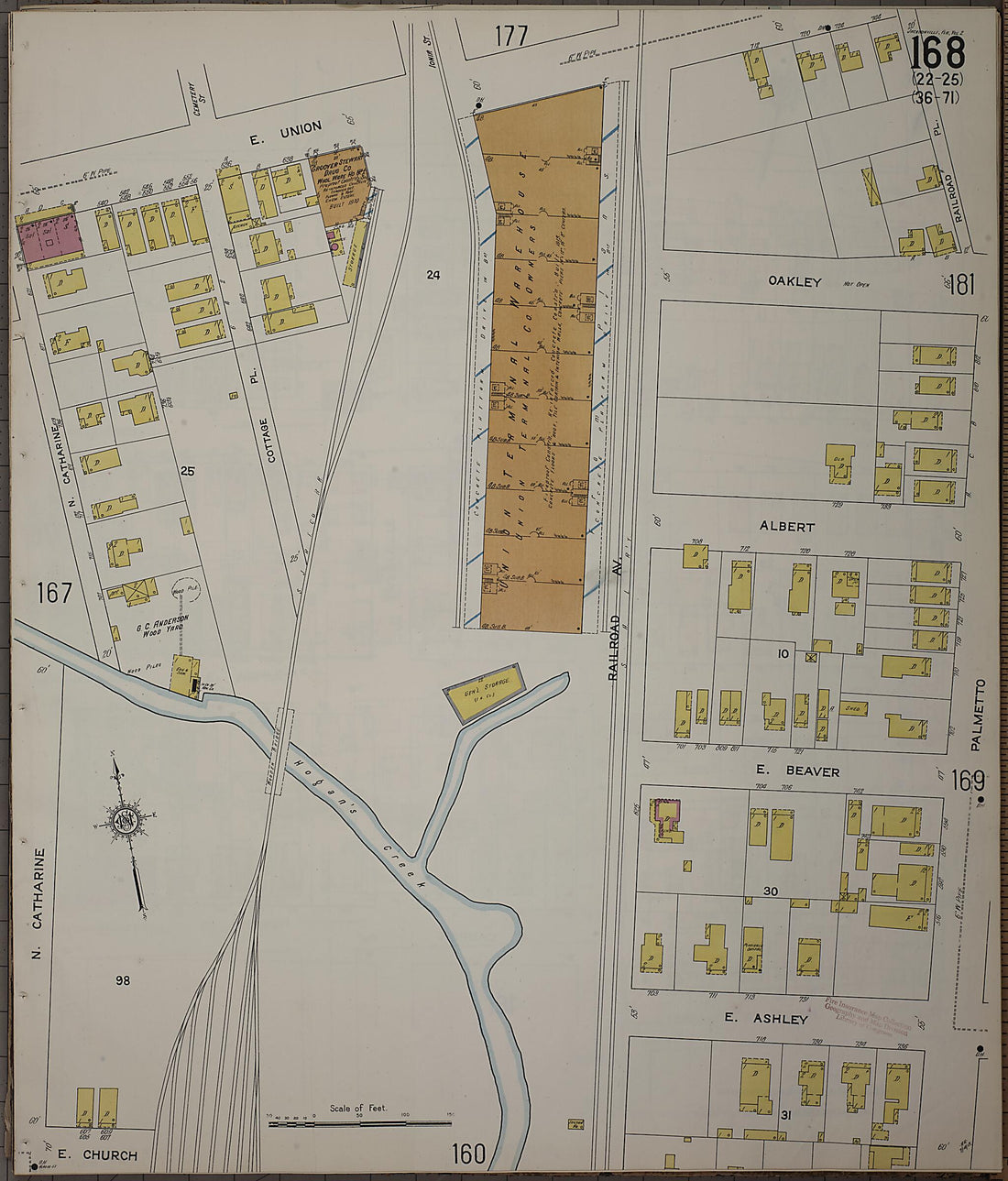 This old map of Jacksonville, Duval County, Florida was created by Sanborn Map Company in 1913