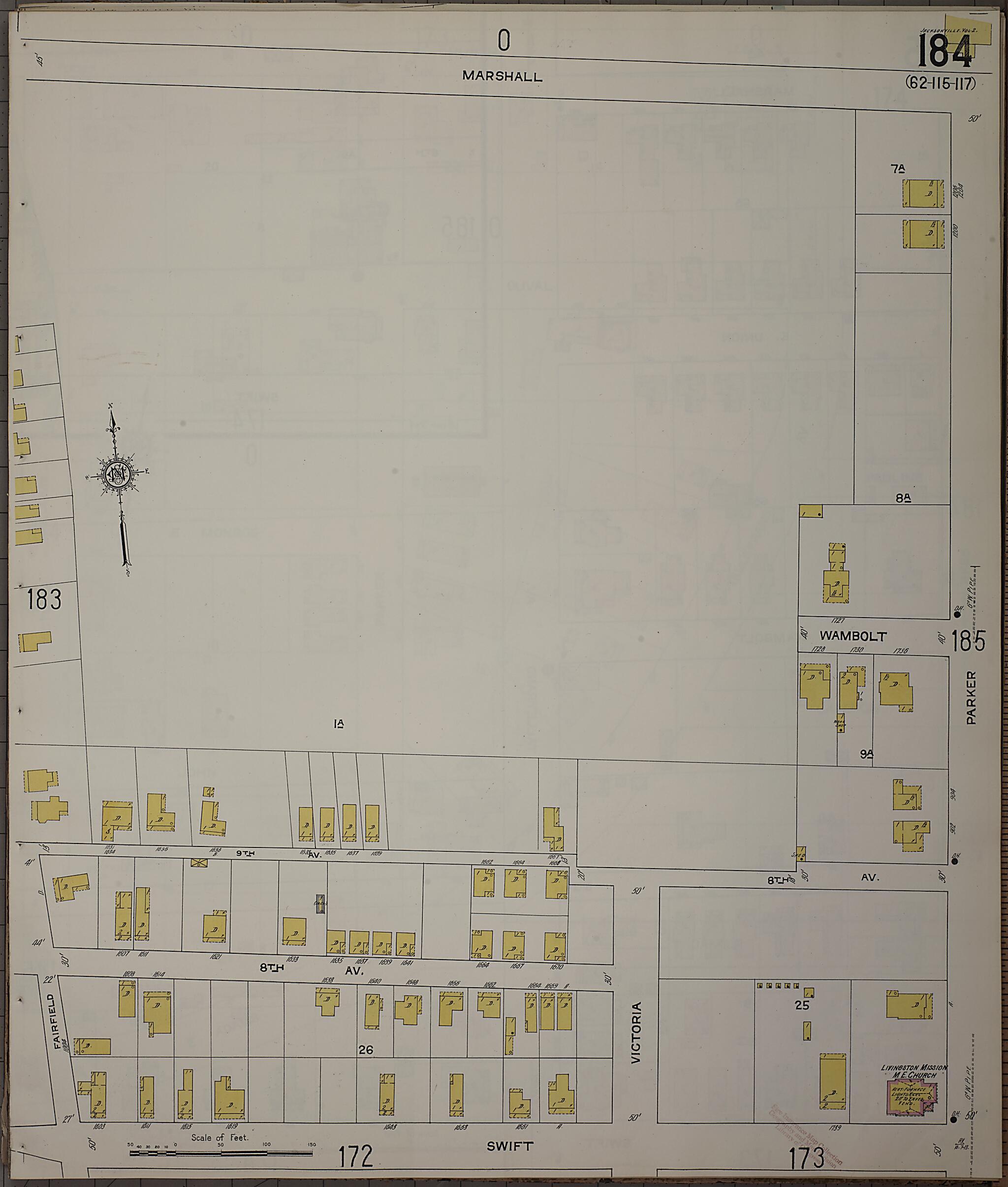 This old map of Jacksonville, Duval County, Florida was created by Sanborn Map Company in 1913
