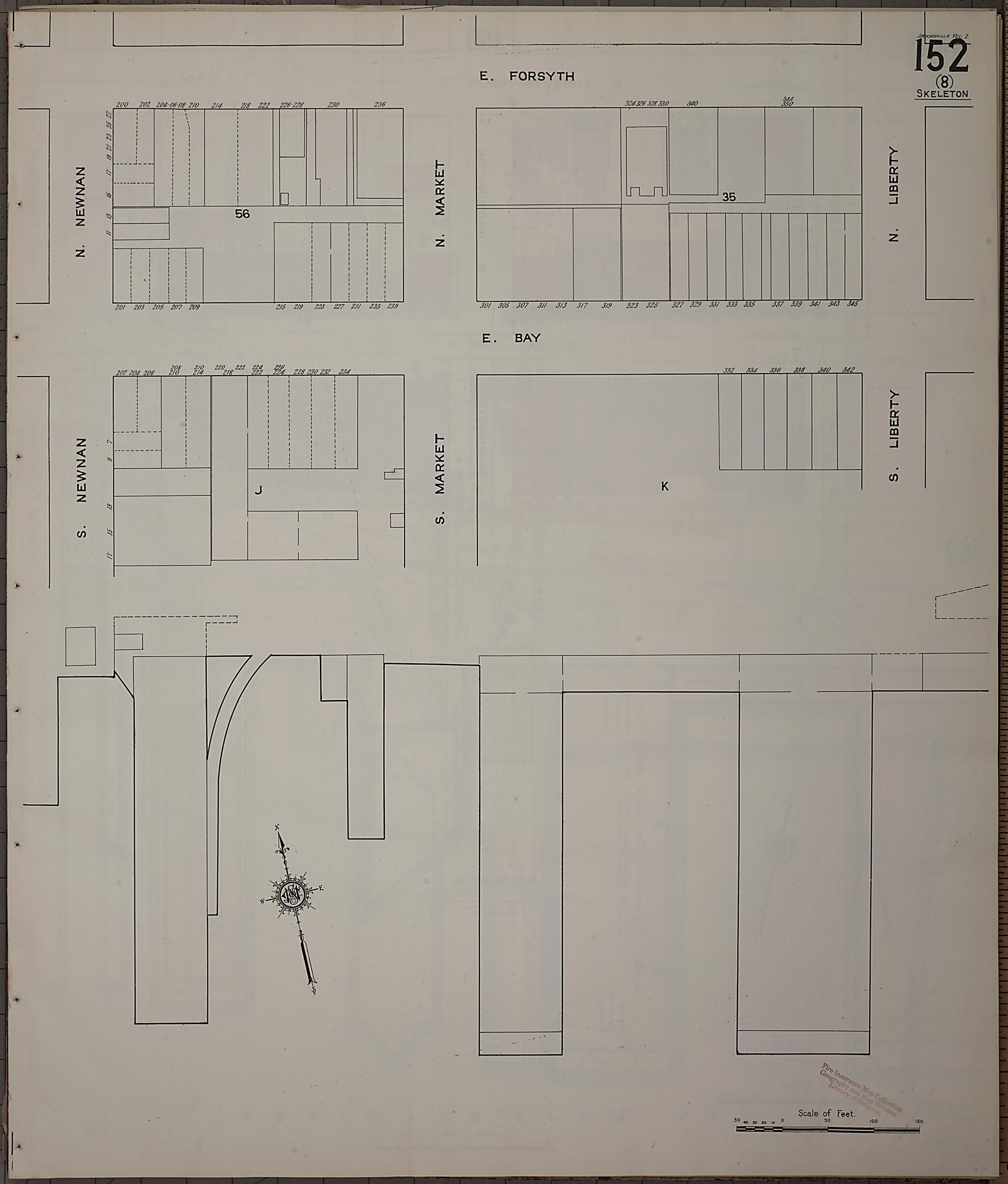 This old map of Jacksonville, Duval County, Florida was created by Sanborn Map Company in 1913