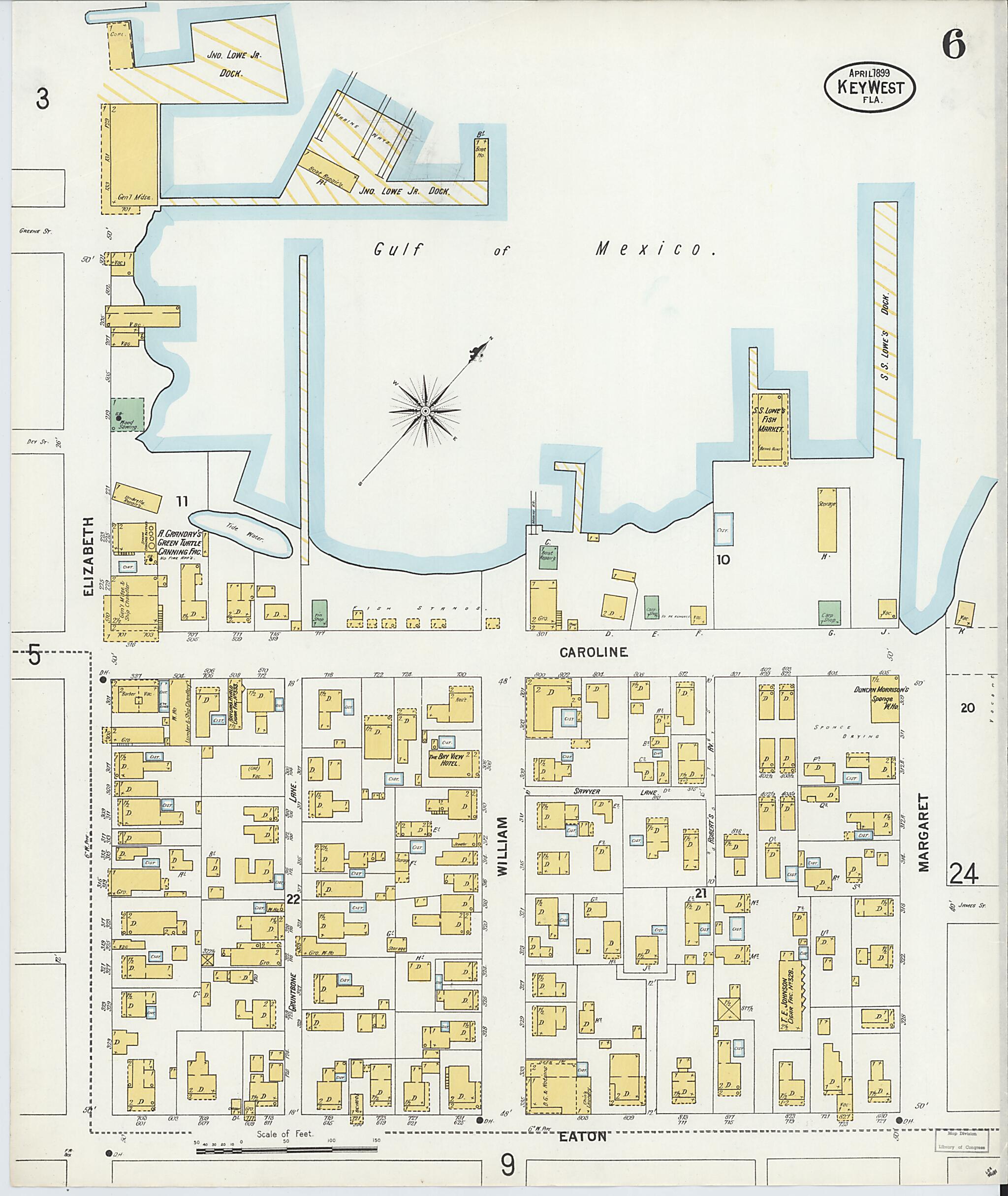 This old map of Key West, Monroe County, Florida was created by Sanborn Map Company in 1899