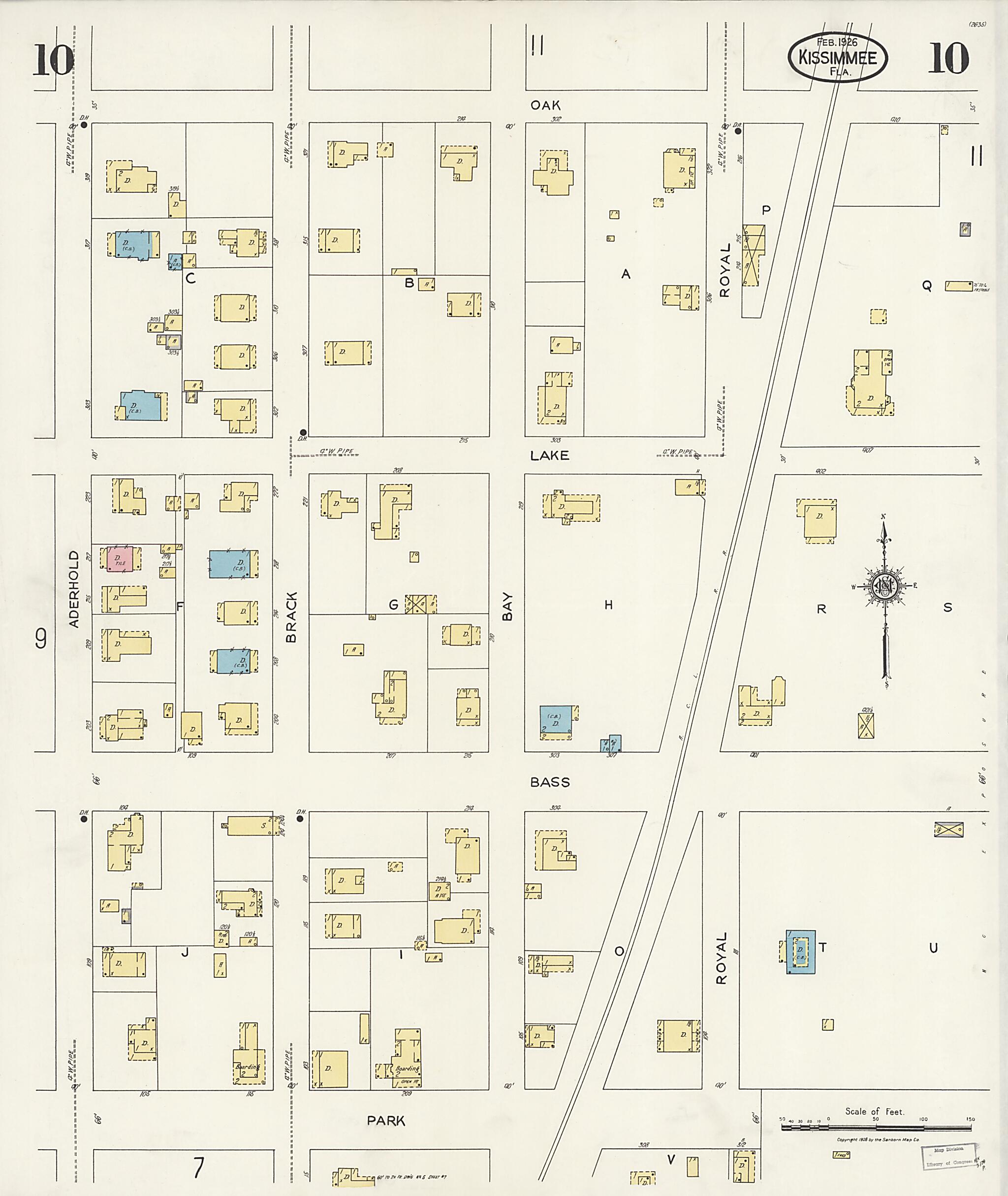 This old map of Kissimmee, Osceola County, Florida was created by Sanborn Map Company in 1926