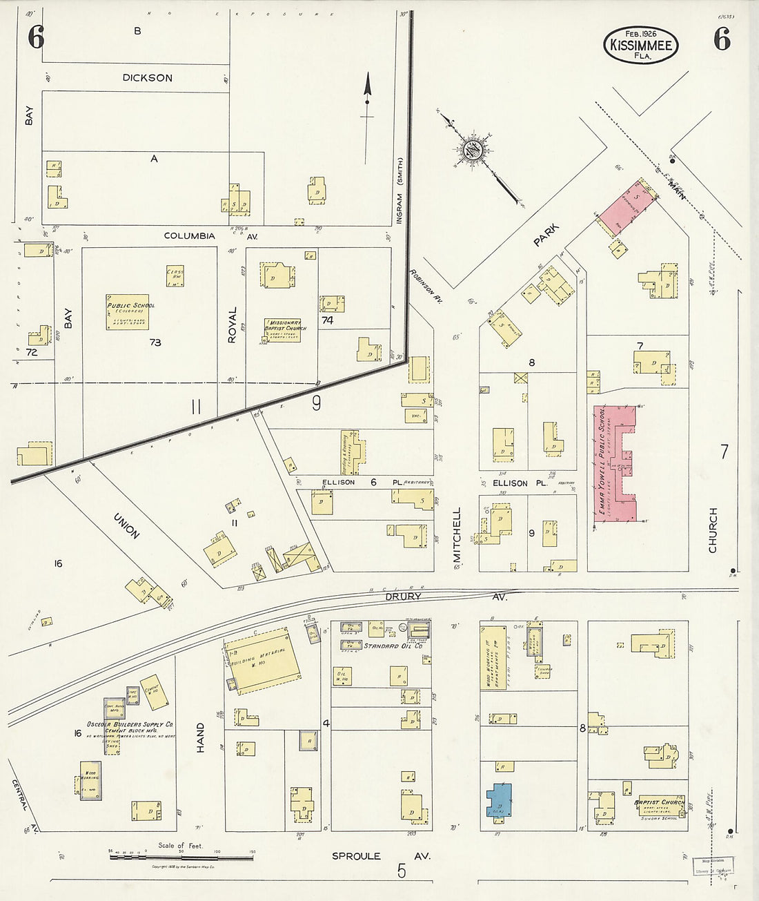 This old map of Kissimmee, Osceola County, Florida was created by Sanborn Map Company in 1926