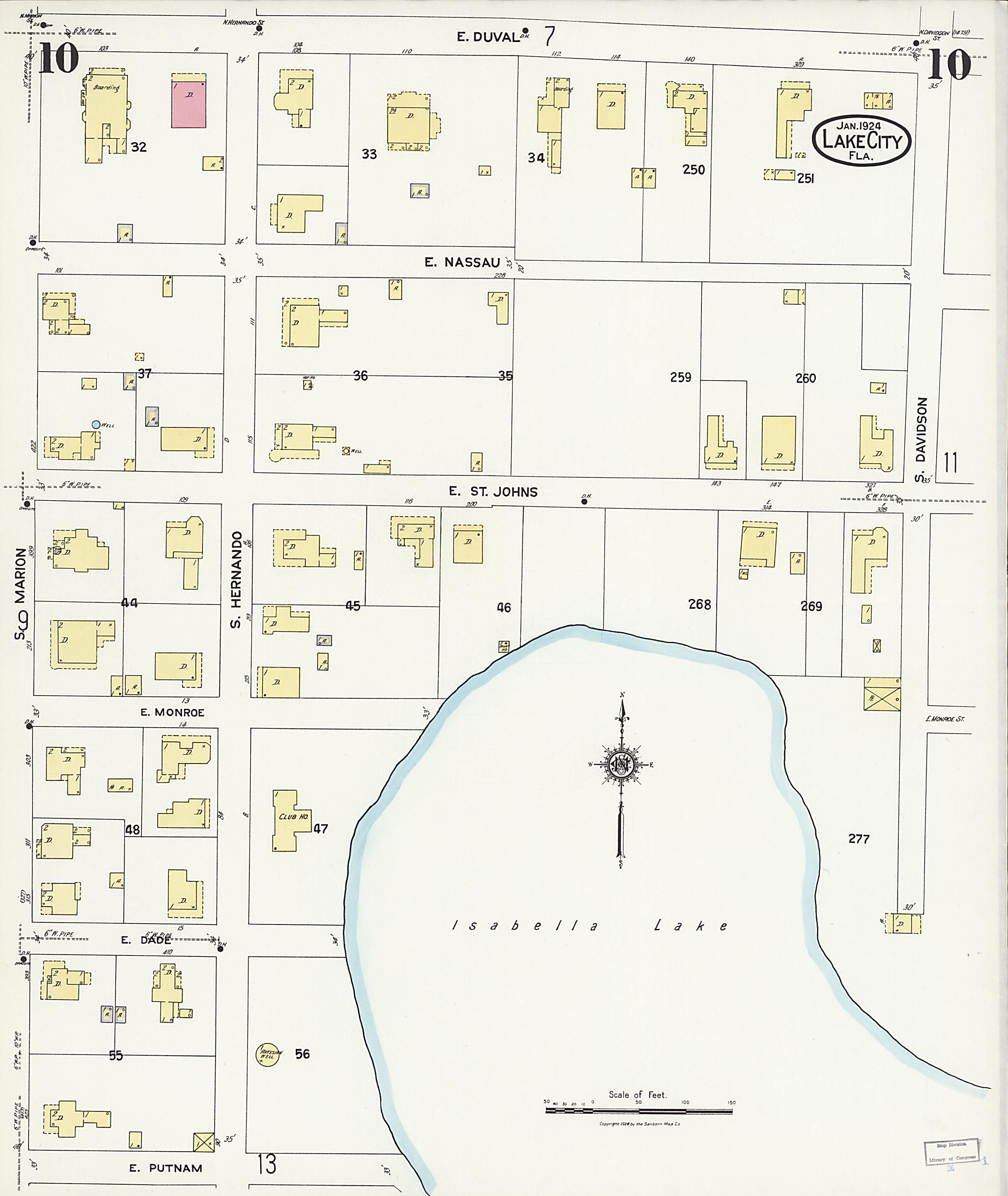 This old map of Watertown, Columbia County, Florida was created by Sanborn Map Company in 1924