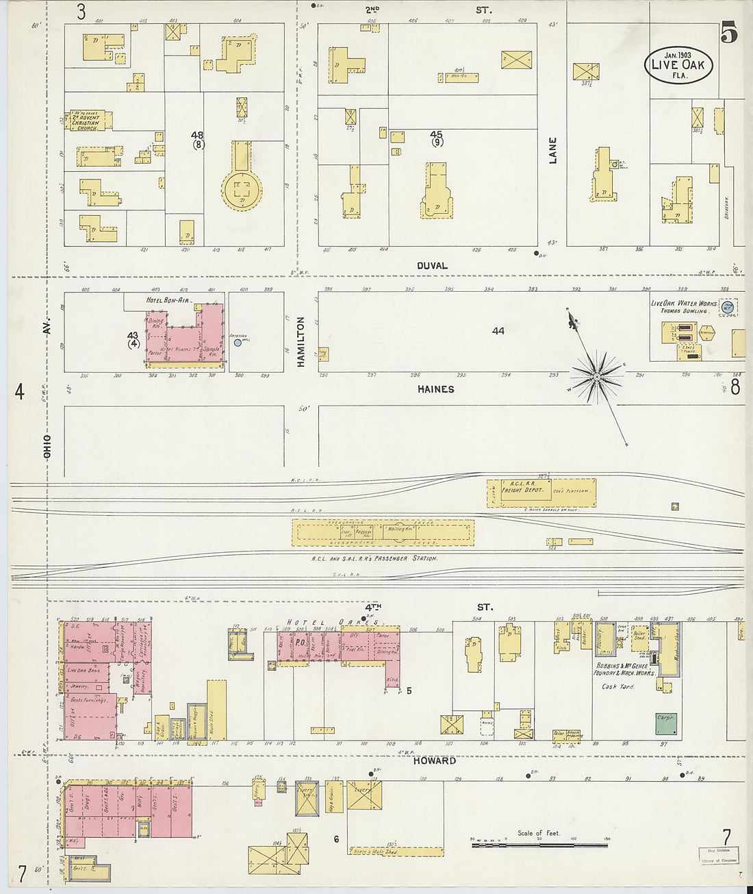 This old map of Live Oak, Suwanee County, Florida was created by Sanborn Map Company in 1903