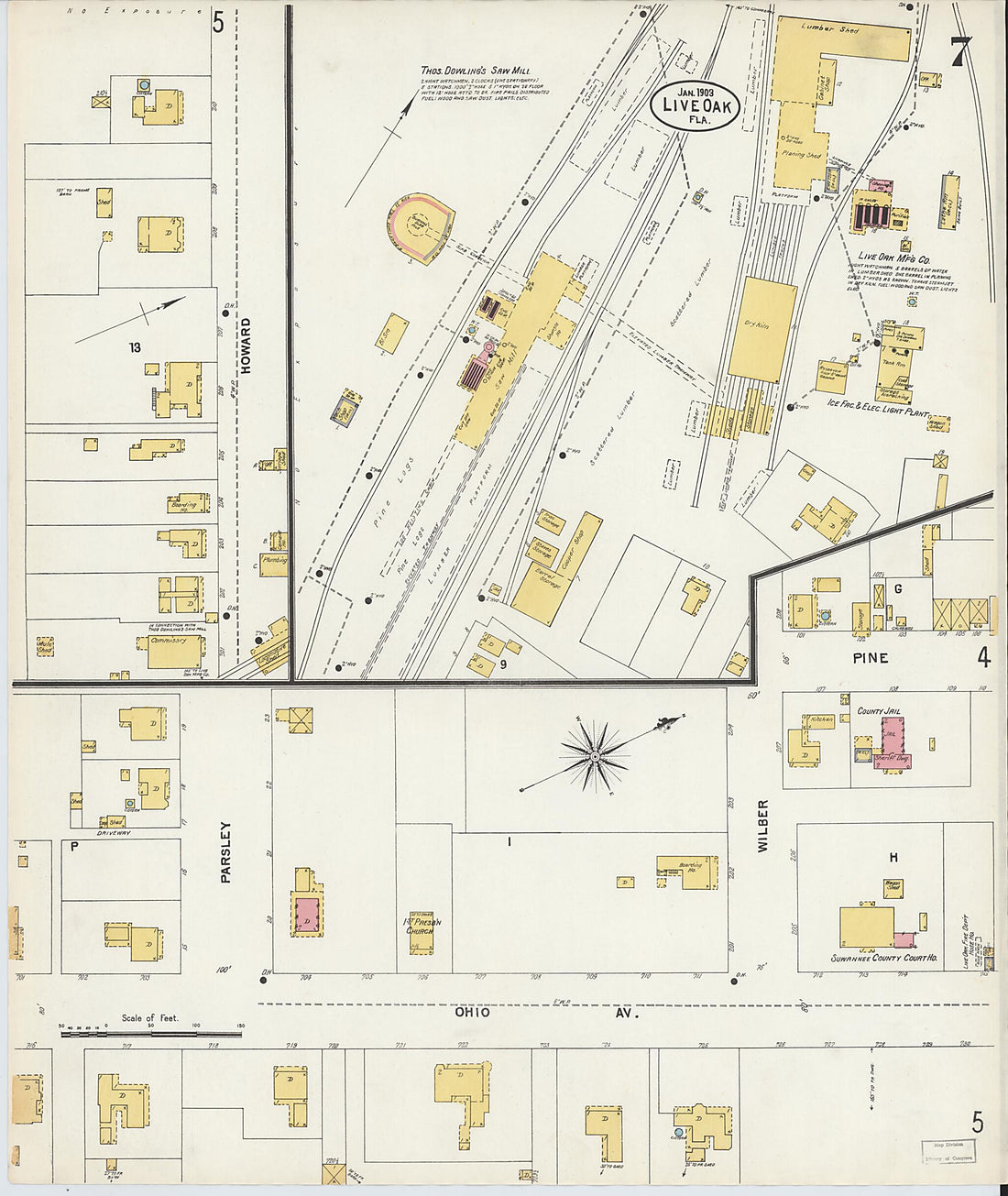 This old map of Live Oak, Suwanee County, Florida was created by Sanborn Map Company in 1903