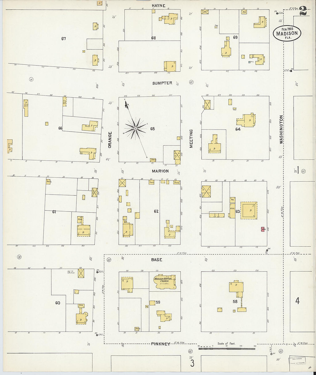 This old map of Madison, Madison County, Florida was created by Sanborn Map Company in 1903
