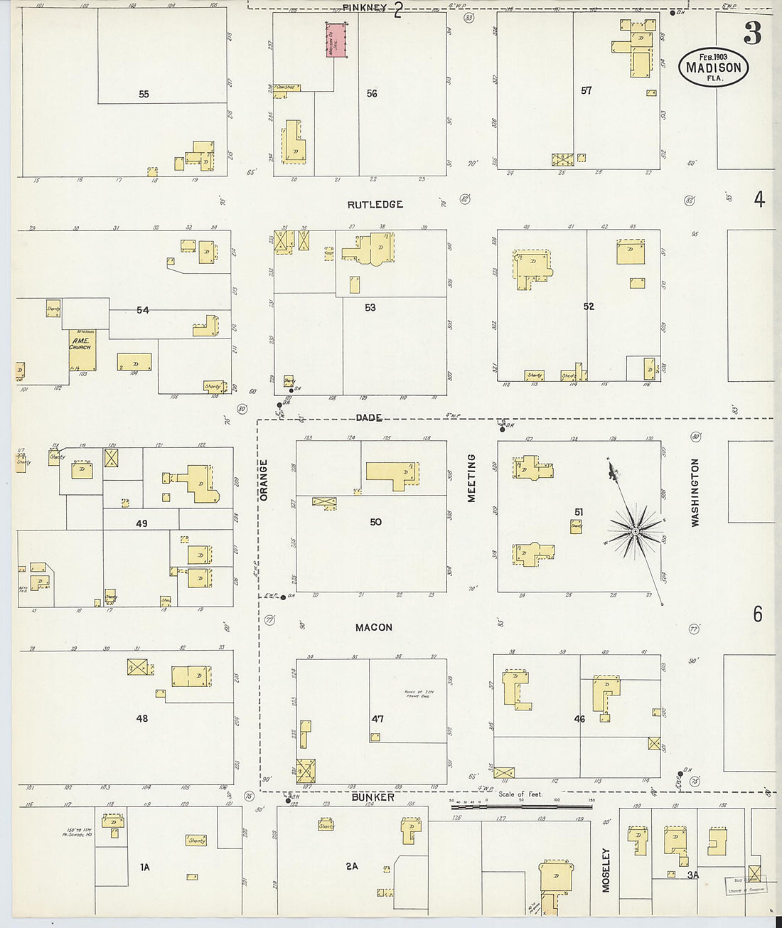 This old map of Madison, Madison County, Florida was created by Sanborn Map Company in 1903