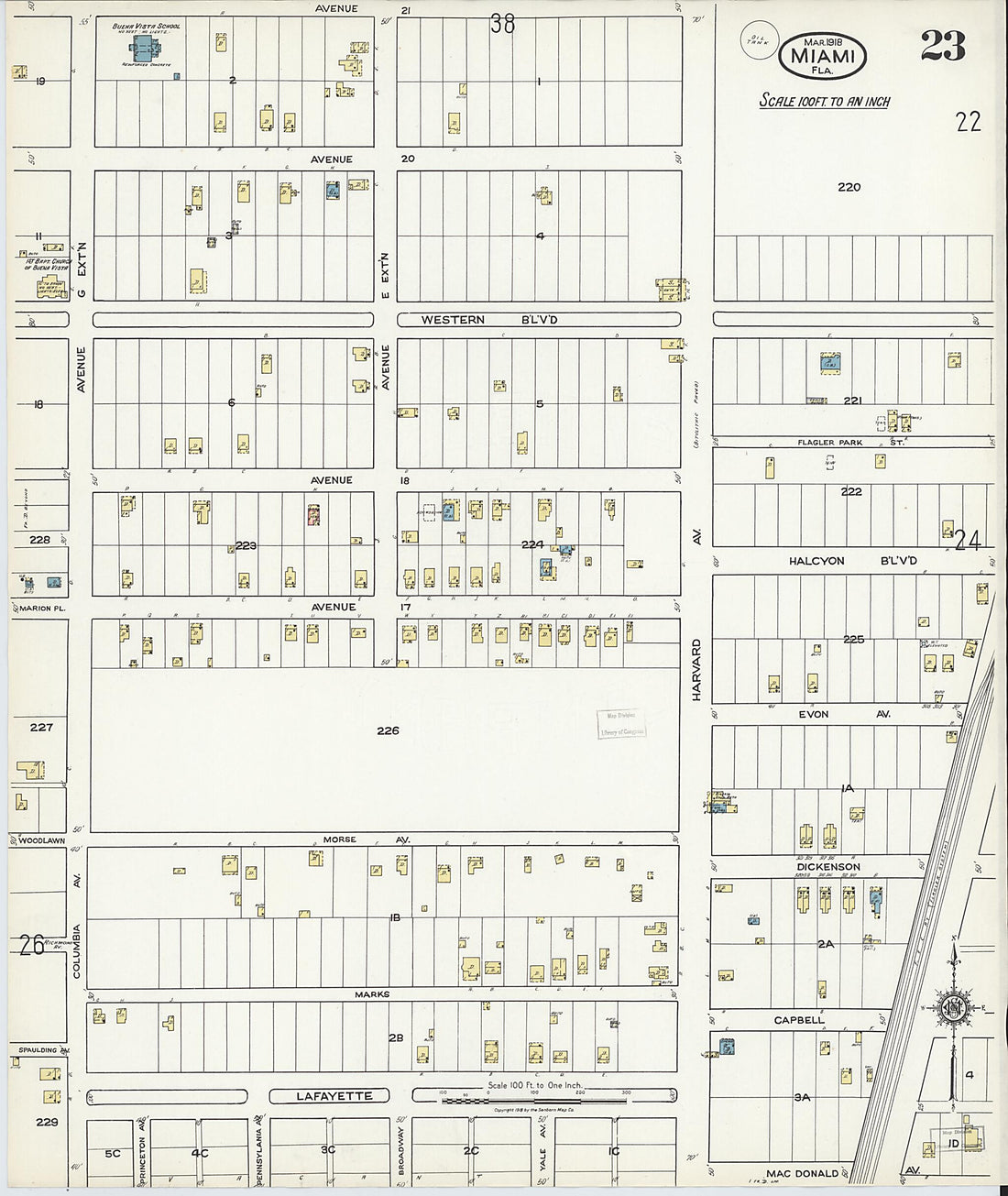 This old map of Miami Beach, Dade County, Florida was created by Sanborn Map Company in 1918