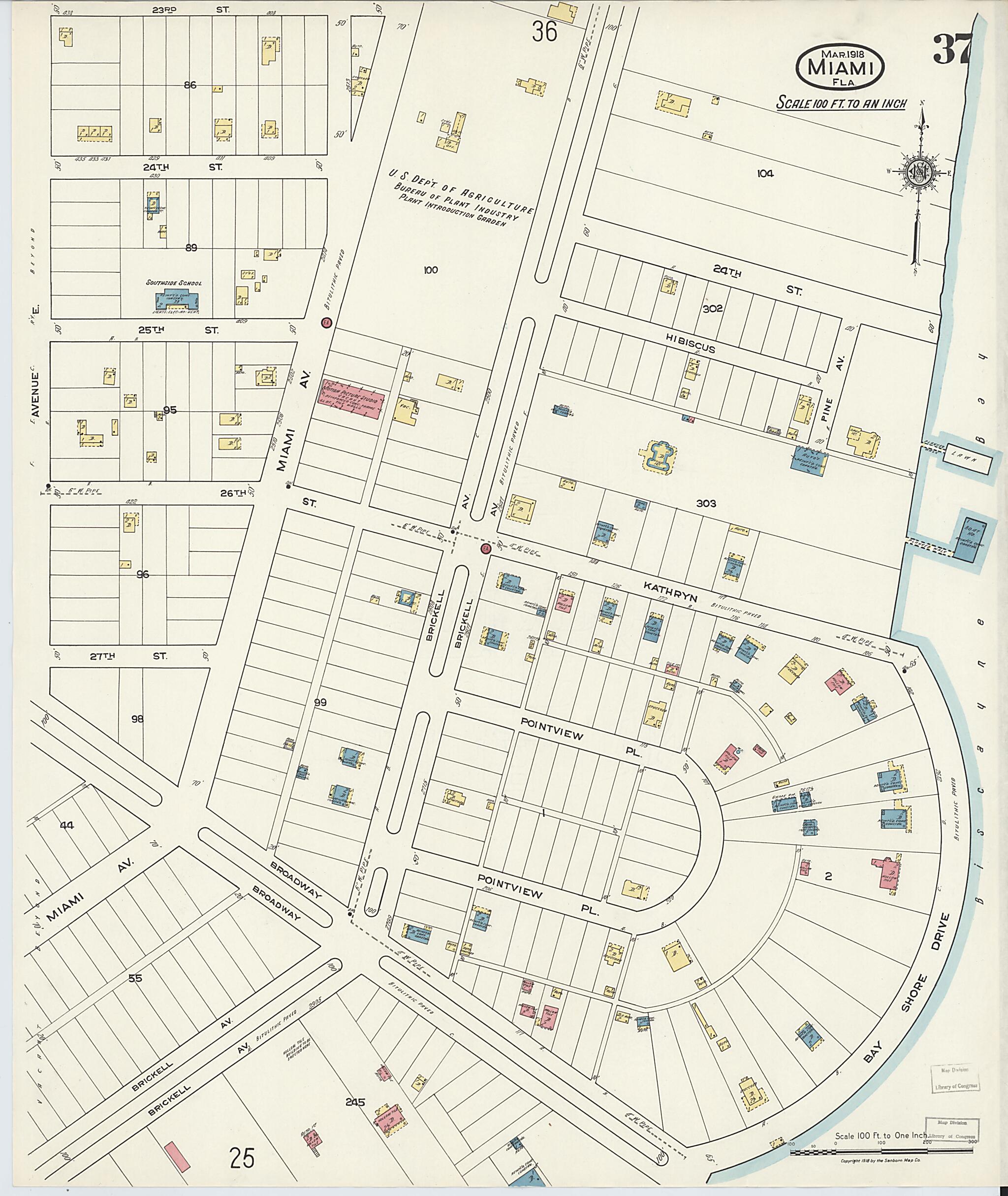 This old map of Miami Beach, Dade County, Florida was created by Sanborn Map Company in 1918