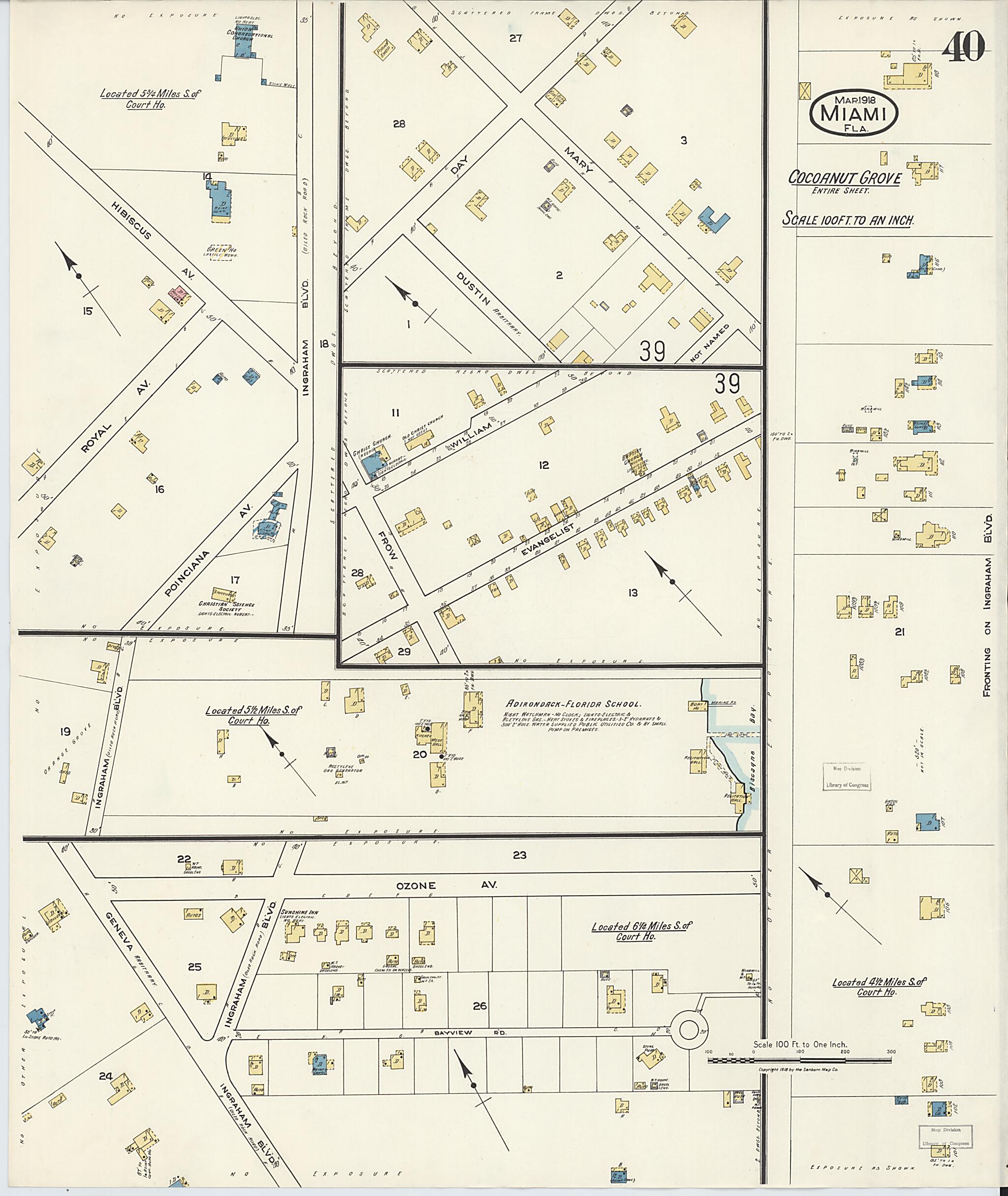 This old map of Miami Beach, Dade County, Florida was created by Sanborn Map Company in 1918