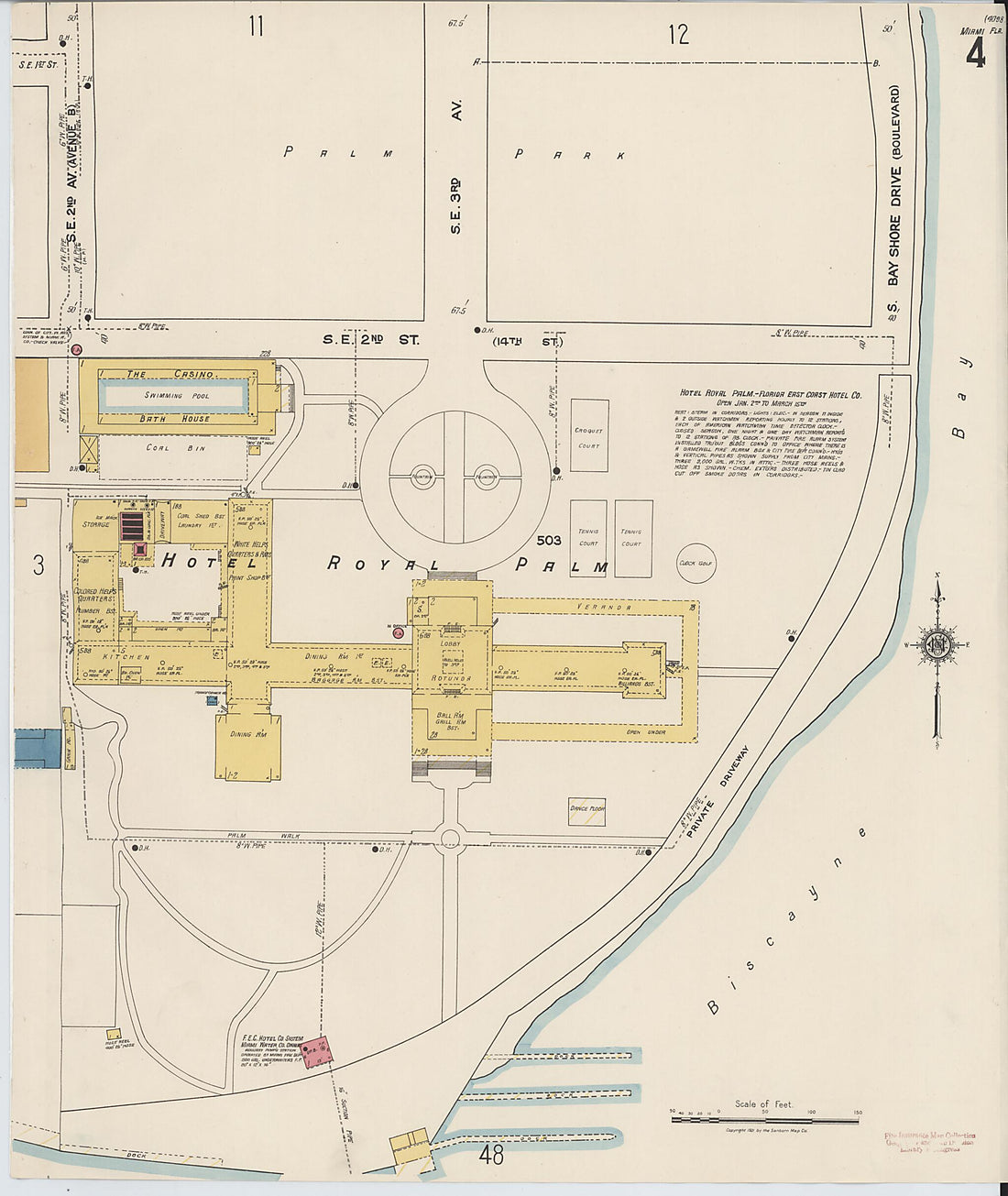This old map of Miami, Dade County, Florida was created by Sanborn Map Company in 1921, 1924