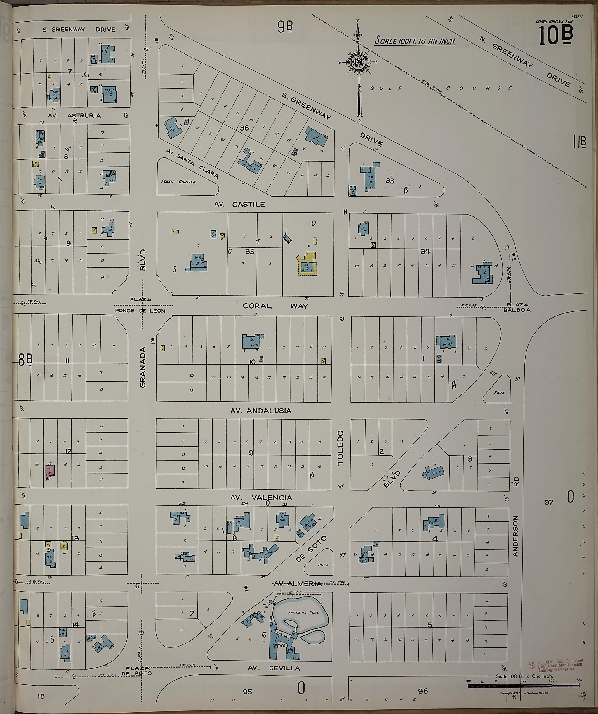This old map of Silver Bluff, Dade County, Florida was created by Sanborn Map Company in 1924