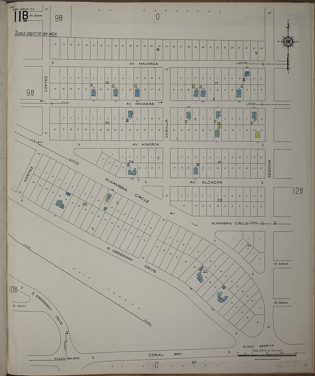 This old map of Silver Bluff, Dade County, Florida was created by Sanborn Map Company in 1924