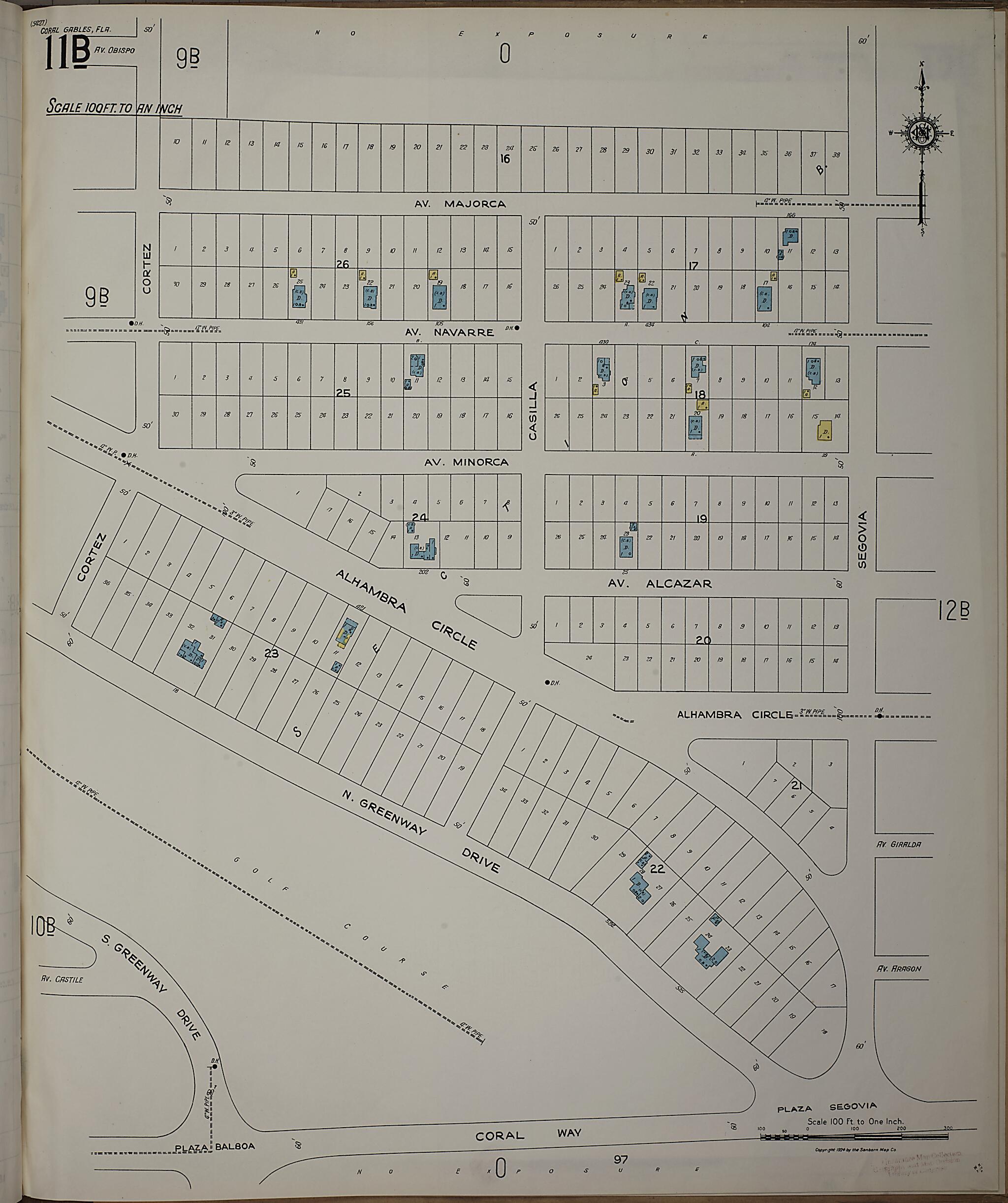 This old map of Silver Bluff, Dade County, Florida was created by Sanborn Map Company in 1924