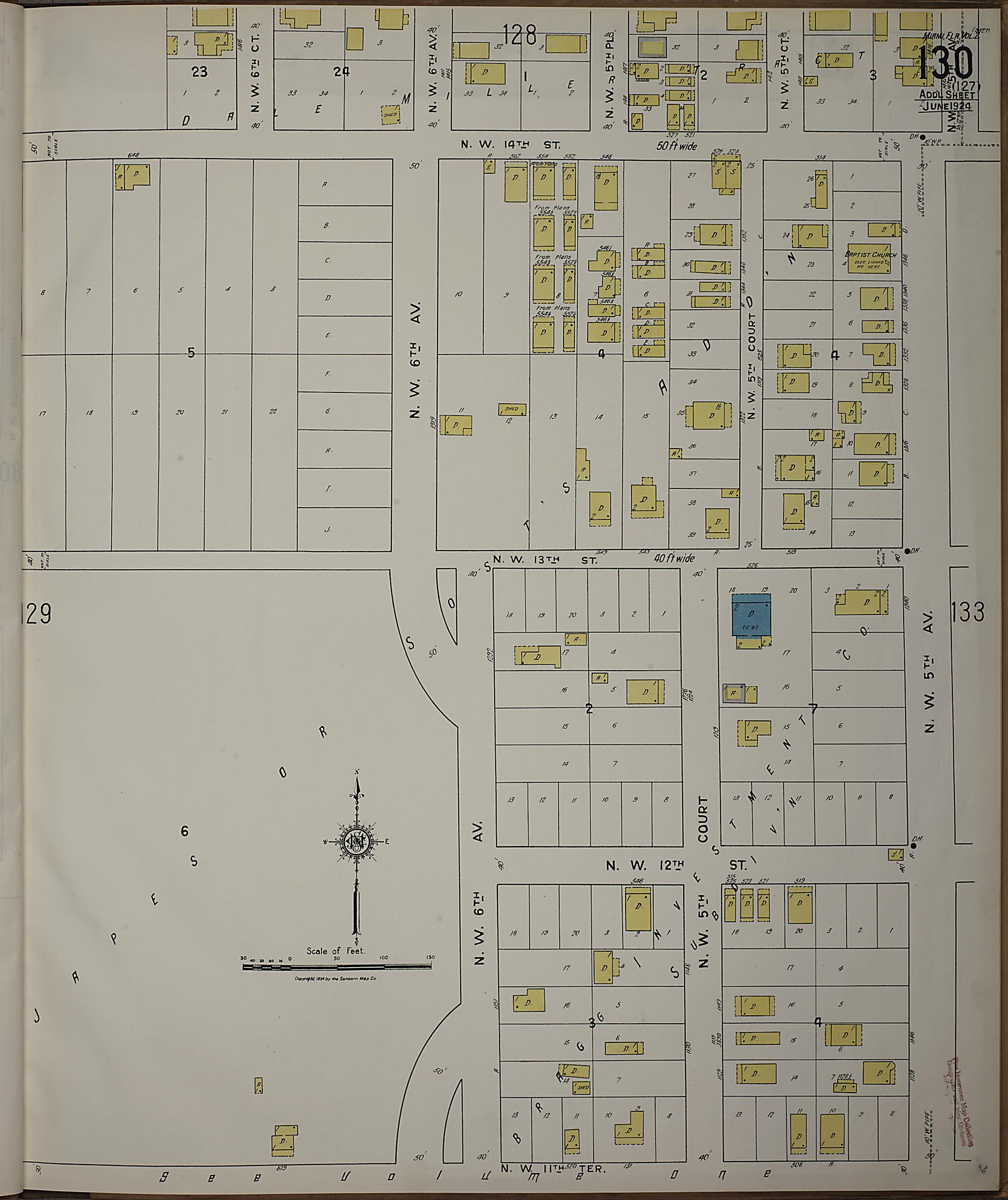 This old map of Silver Bluff, Dade County, Florida was created by Sanborn Map Company in 1924
