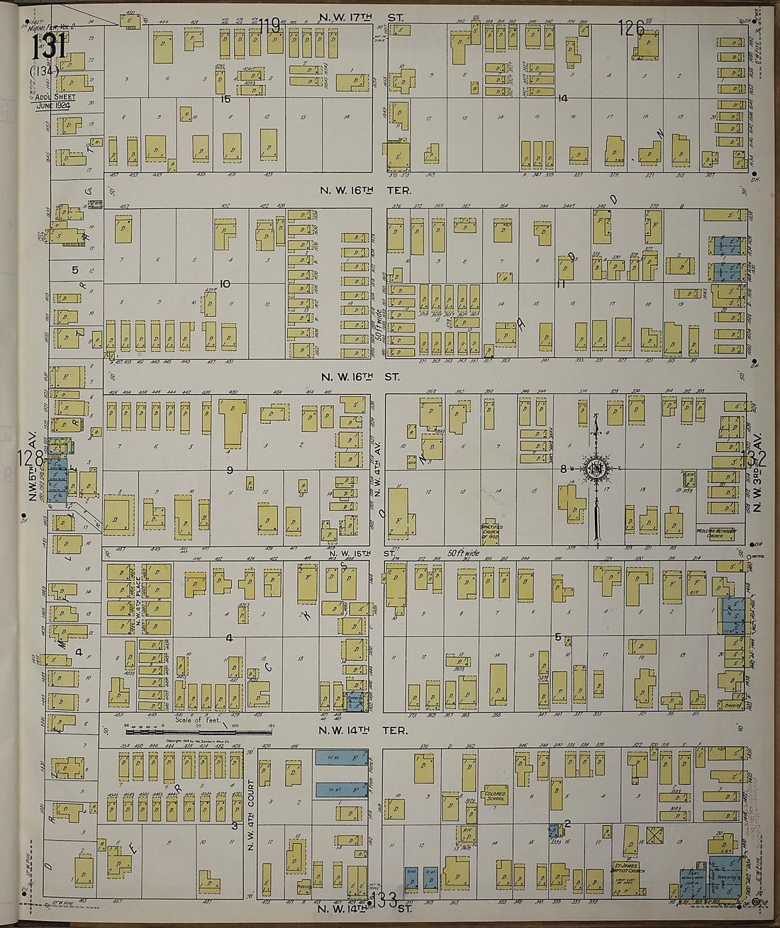 This old map of Silver Bluff, Dade County, Florida was created by Sanborn Map Company in 1924