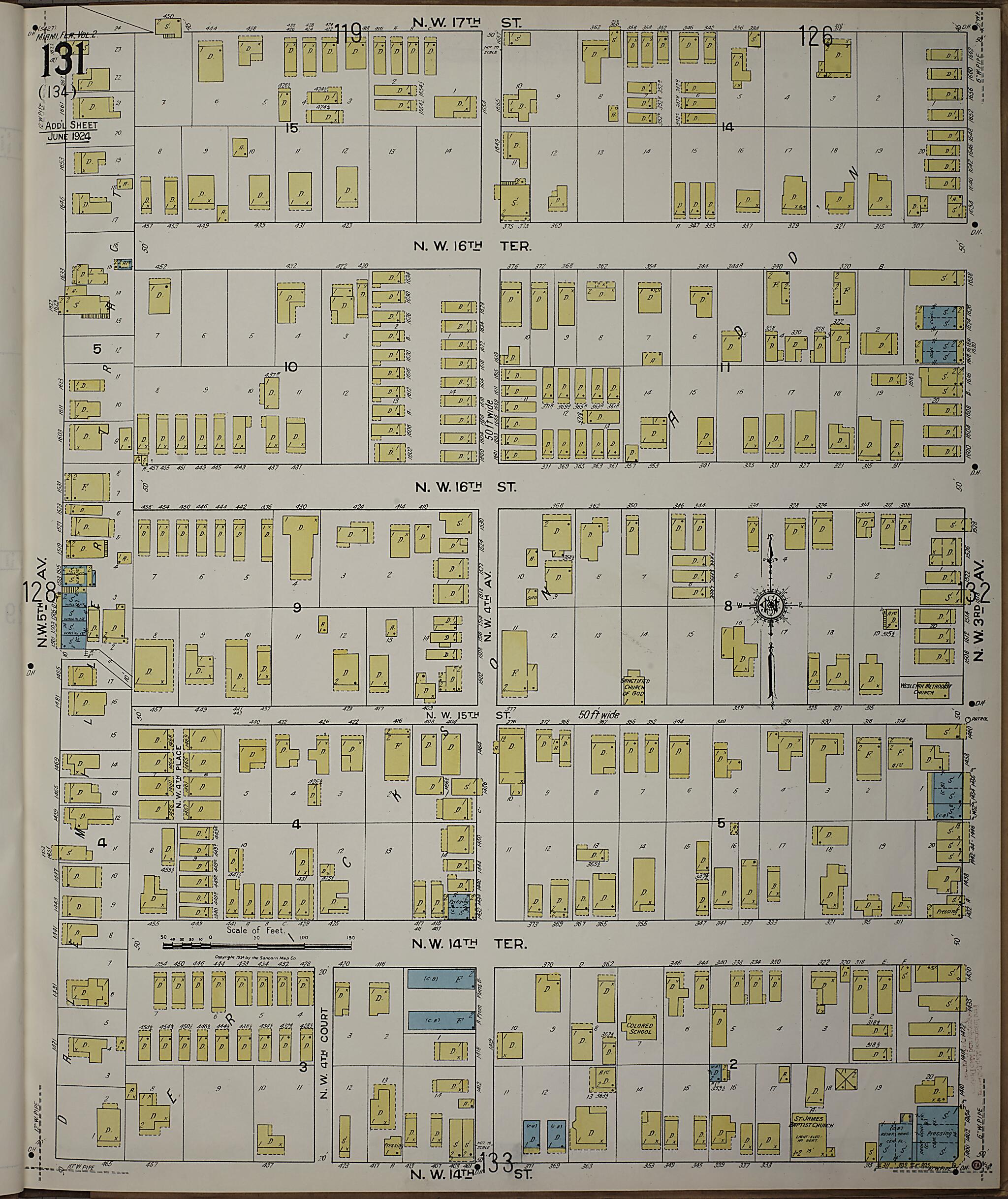 This old map of Silver Bluff, Dade County, Florida was created by Sanborn Map Company in 1924