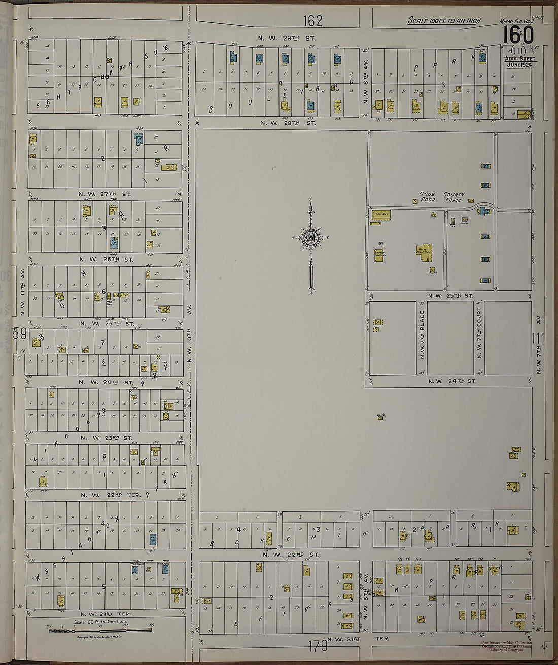 This old map of Silver Bluff, Dade County, Florida was created by Sanborn Map Company in 1924