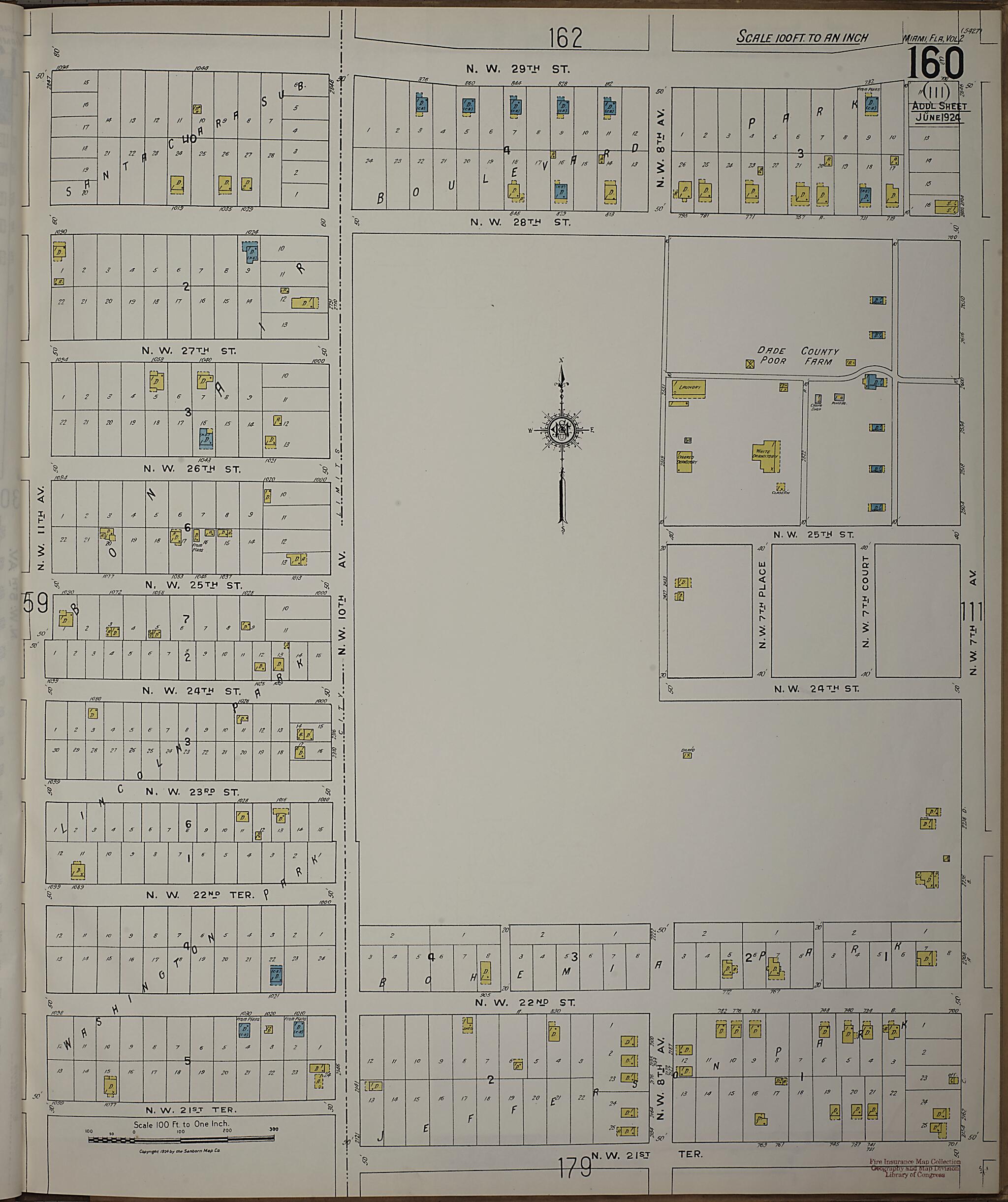 This old map of Silver Bluff, Dade County, Florida was created by Sanborn Map Company in 1924