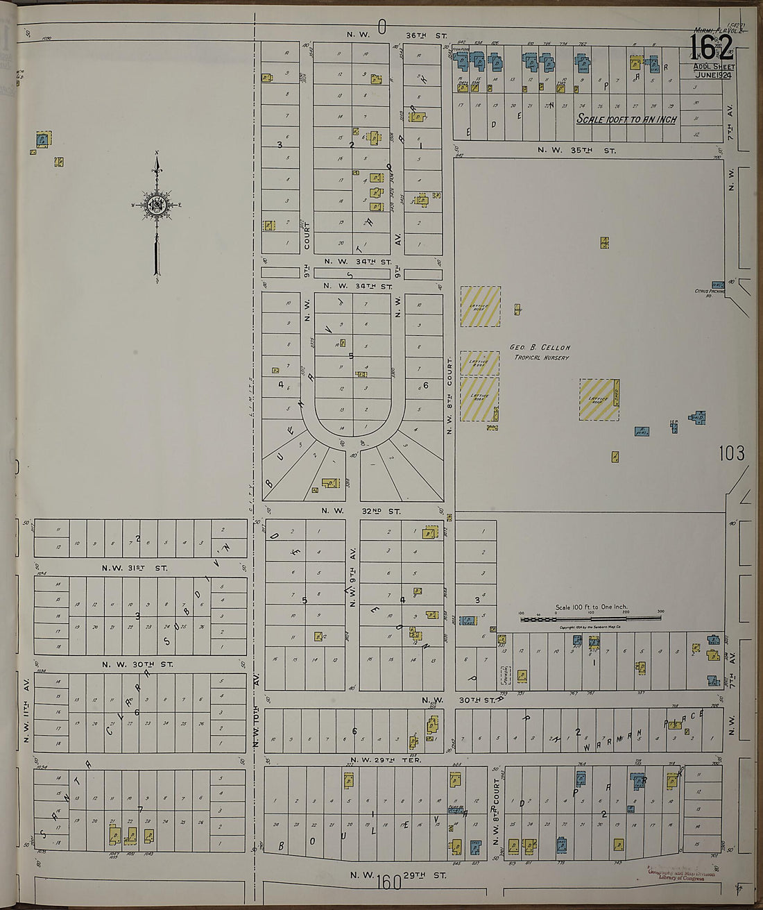 This old map of Silver Bluff, Dade County, Florida was created by Sanborn Map Company in 1924