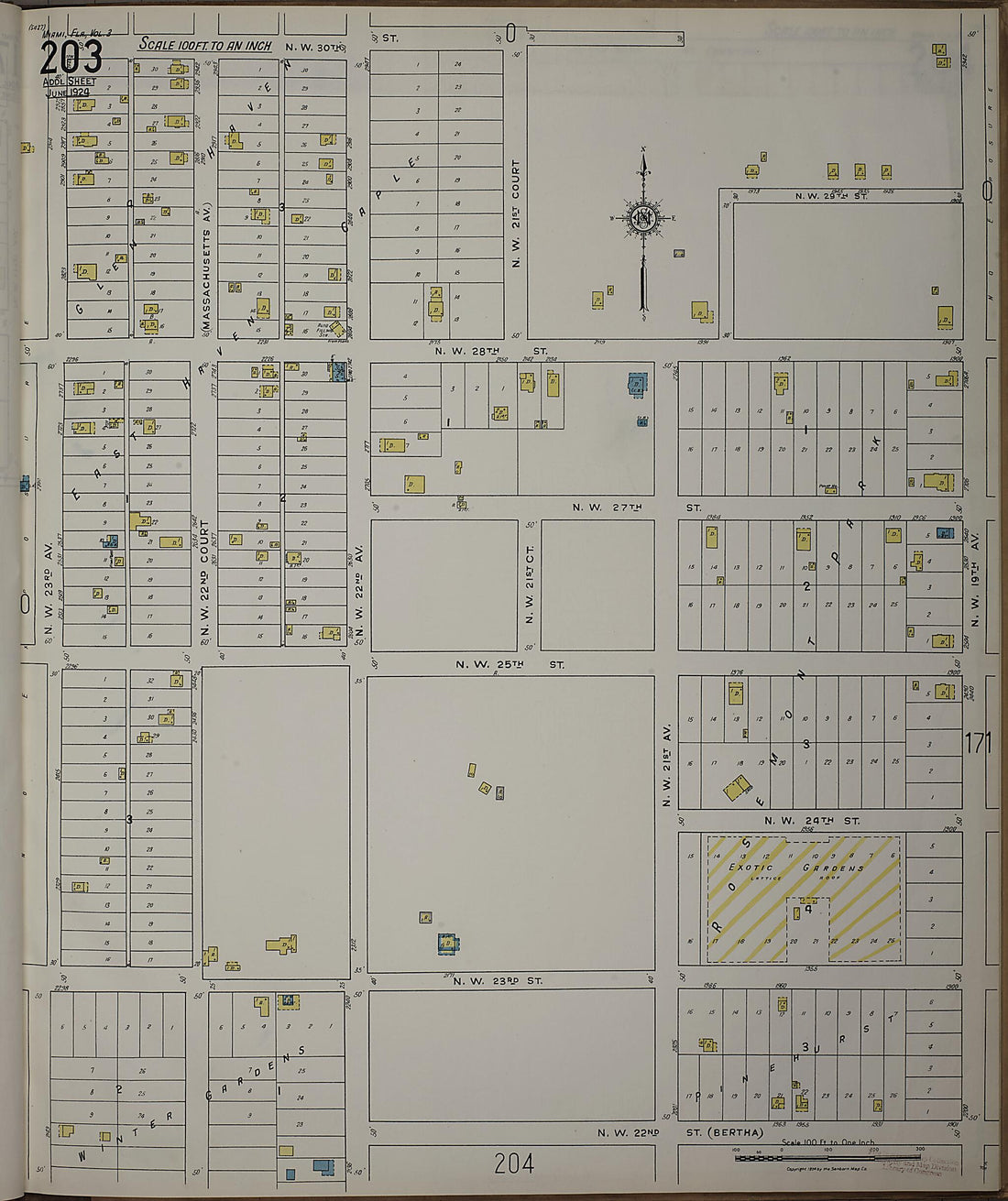 This old map of Silver Bluff, Dade County, Florida was created by Sanborn Map Company in 1924