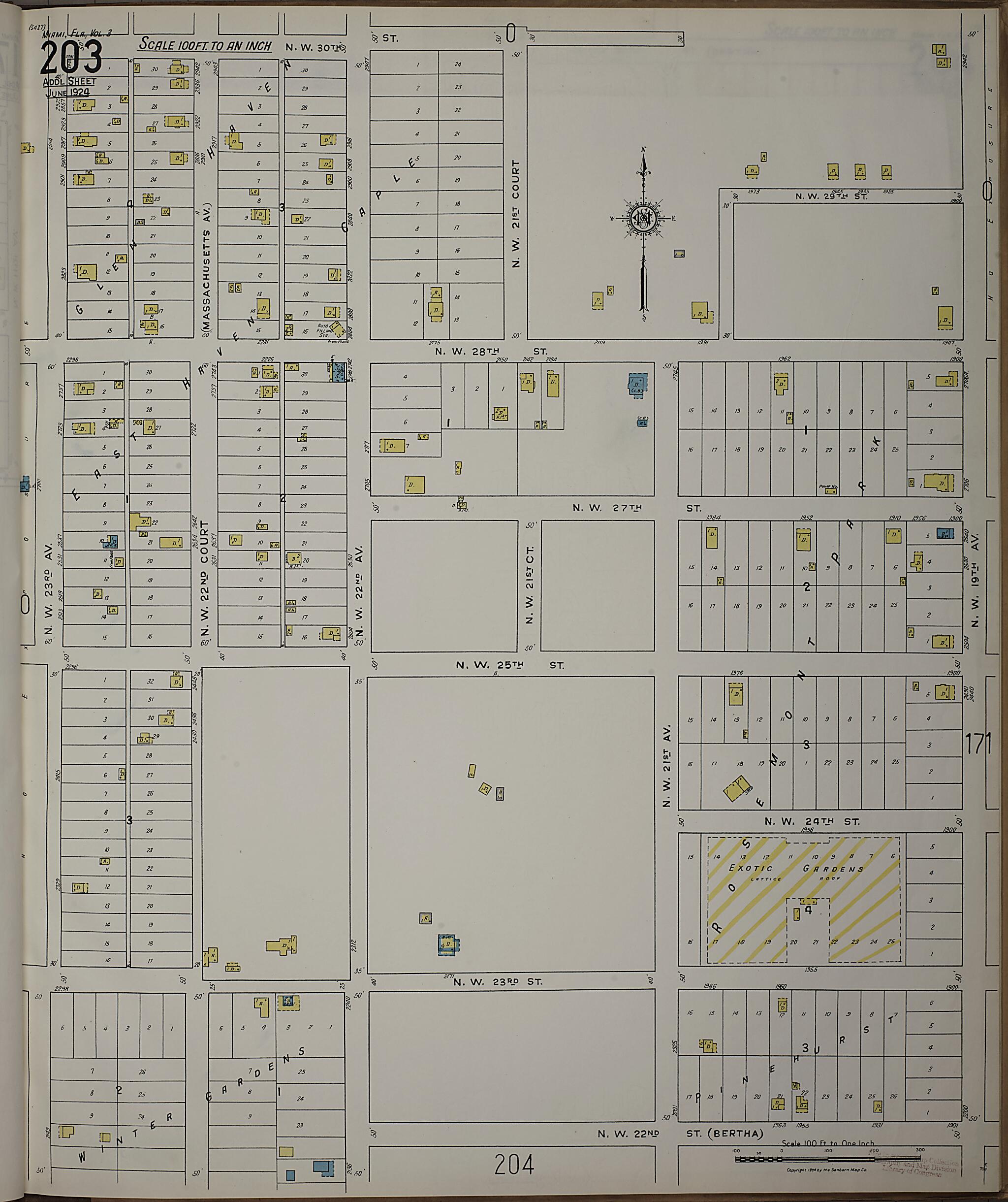 This old map of Silver Bluff, Dade County, Florida was created by Sanborn Map Company in 1924