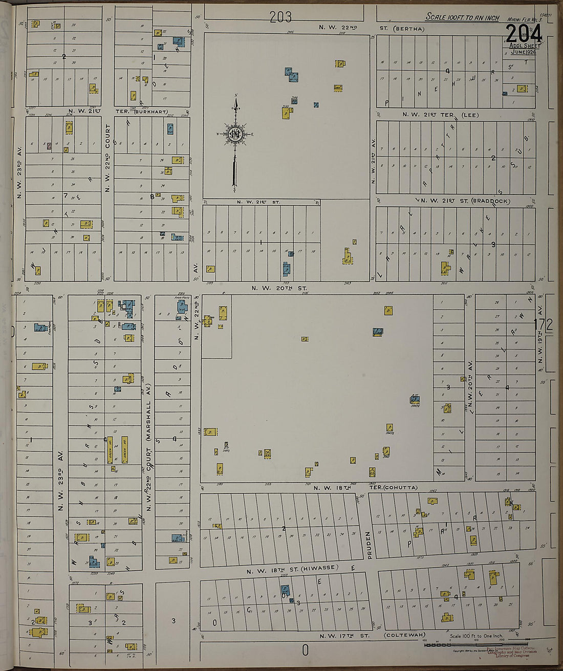 This old map of Silver Bluff, Dade County, Florida was created by Sanborn Map Company in 1924