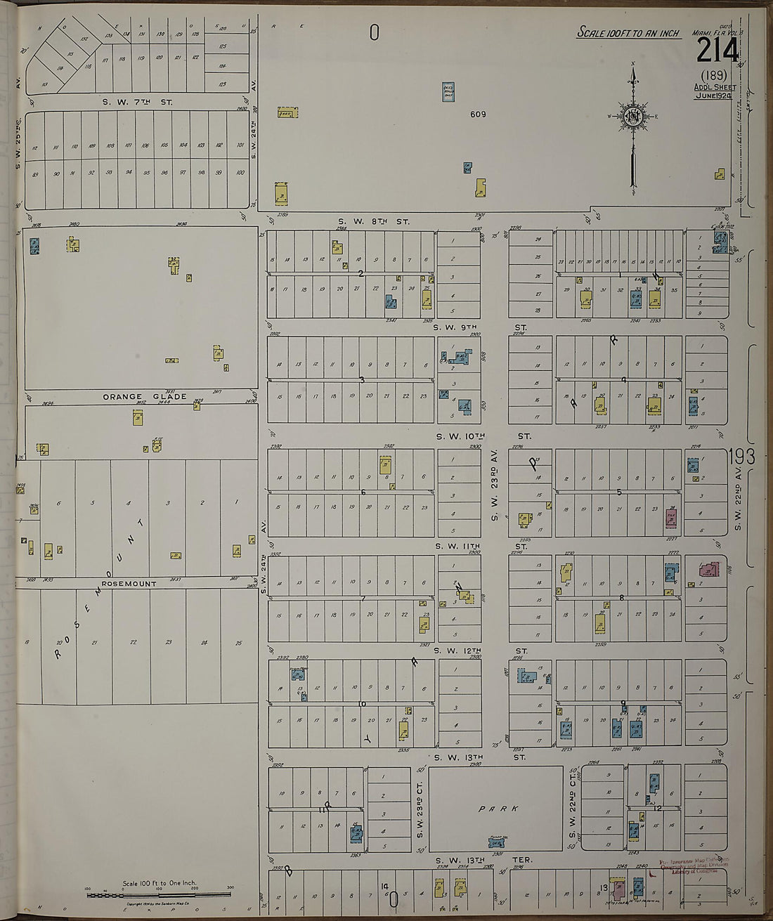 This old map of Silver Bluff, Dade County, Florida was created by Sanborn Map Company in 1924