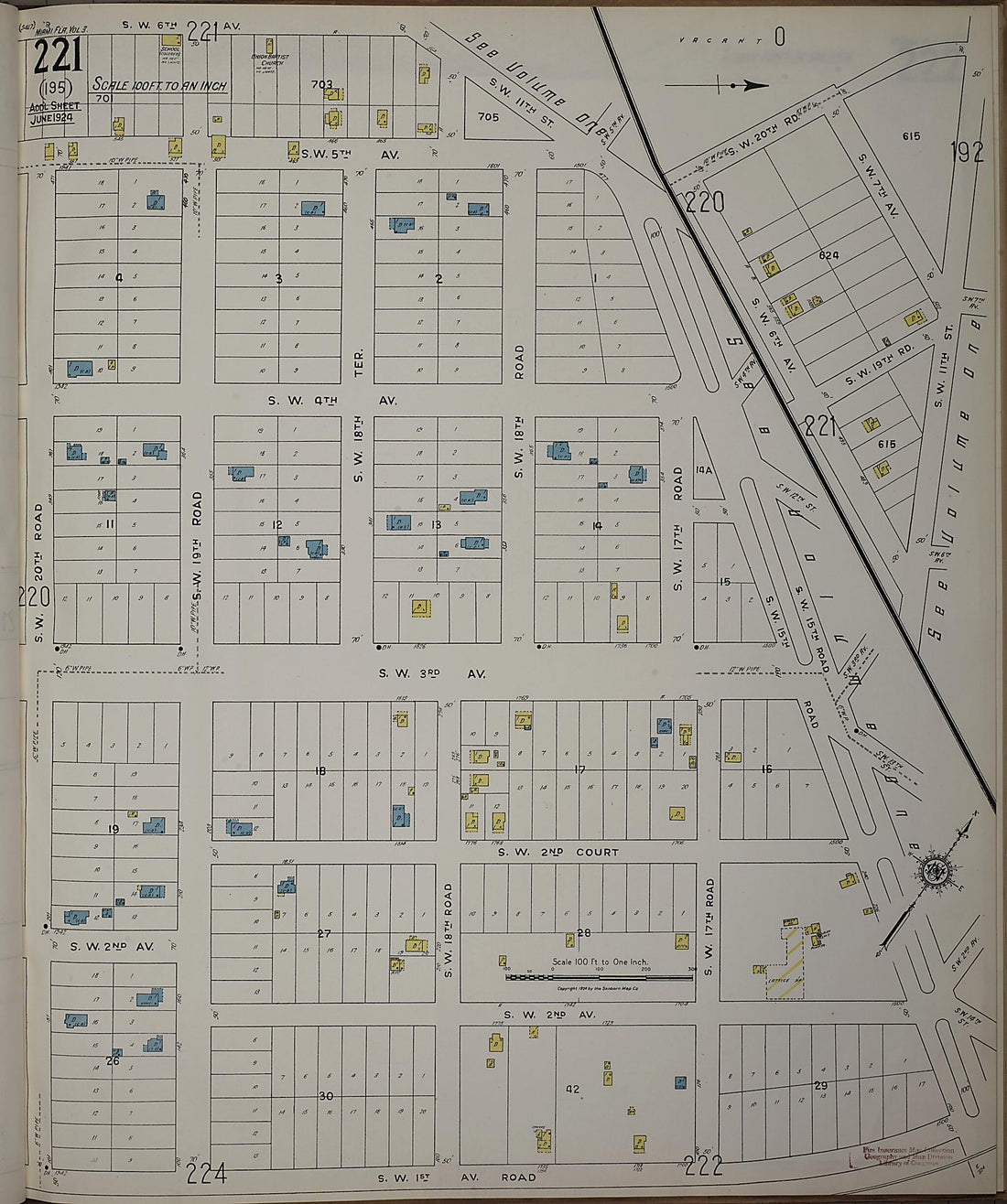 This old map of Silver Bluff, Dade County, Florida was created by Sanborn Map Company in 1924