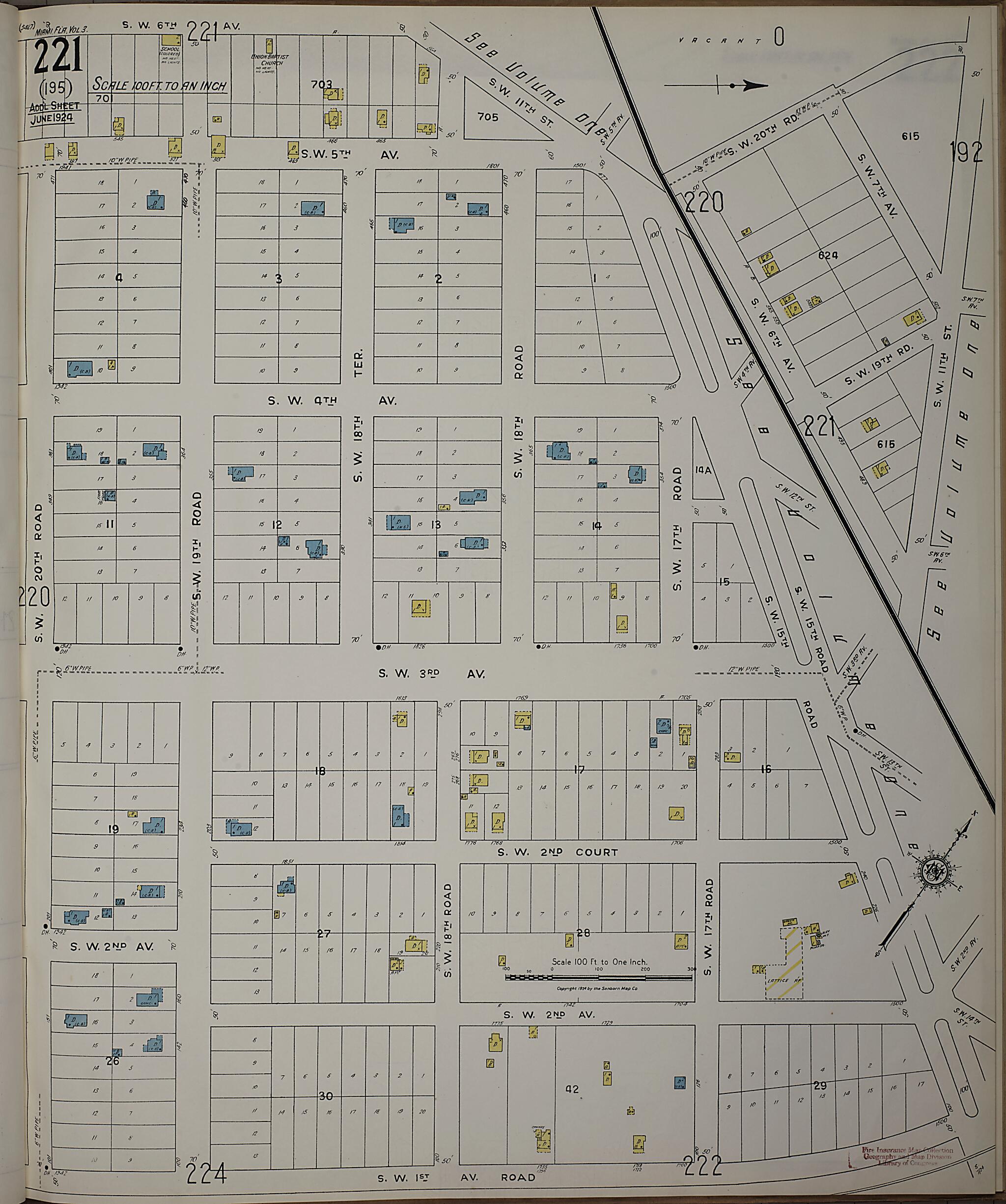 This old map of Silver Bluff, Dade County, Florida was created by Sanborn Map Company in 1924